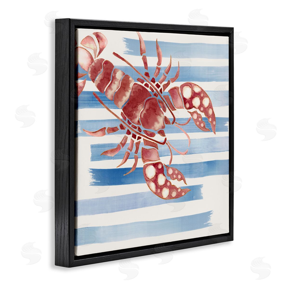 Eli Jones Striped & Dotted Claws Lobster Canvas Wall Art Print