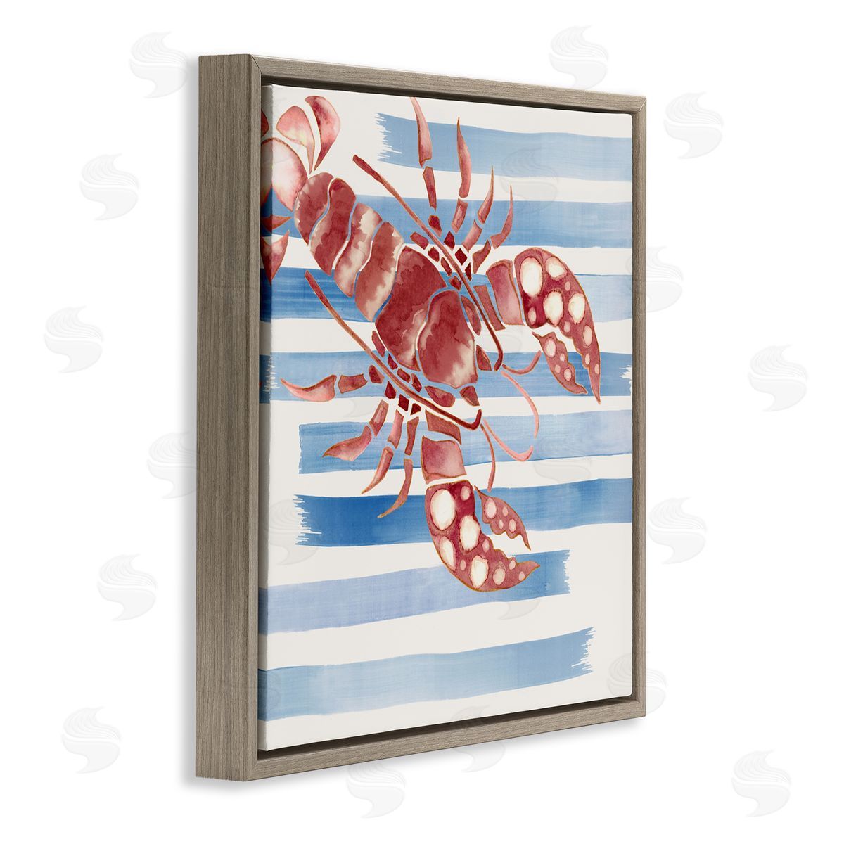 Eli Jones Striped & Dotted Claws Lobster Canvas Wall Art Print