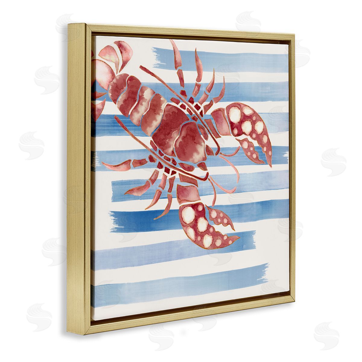 Eli Jones Striped & Dotted Claws Lobster Canvas Wall Art Print