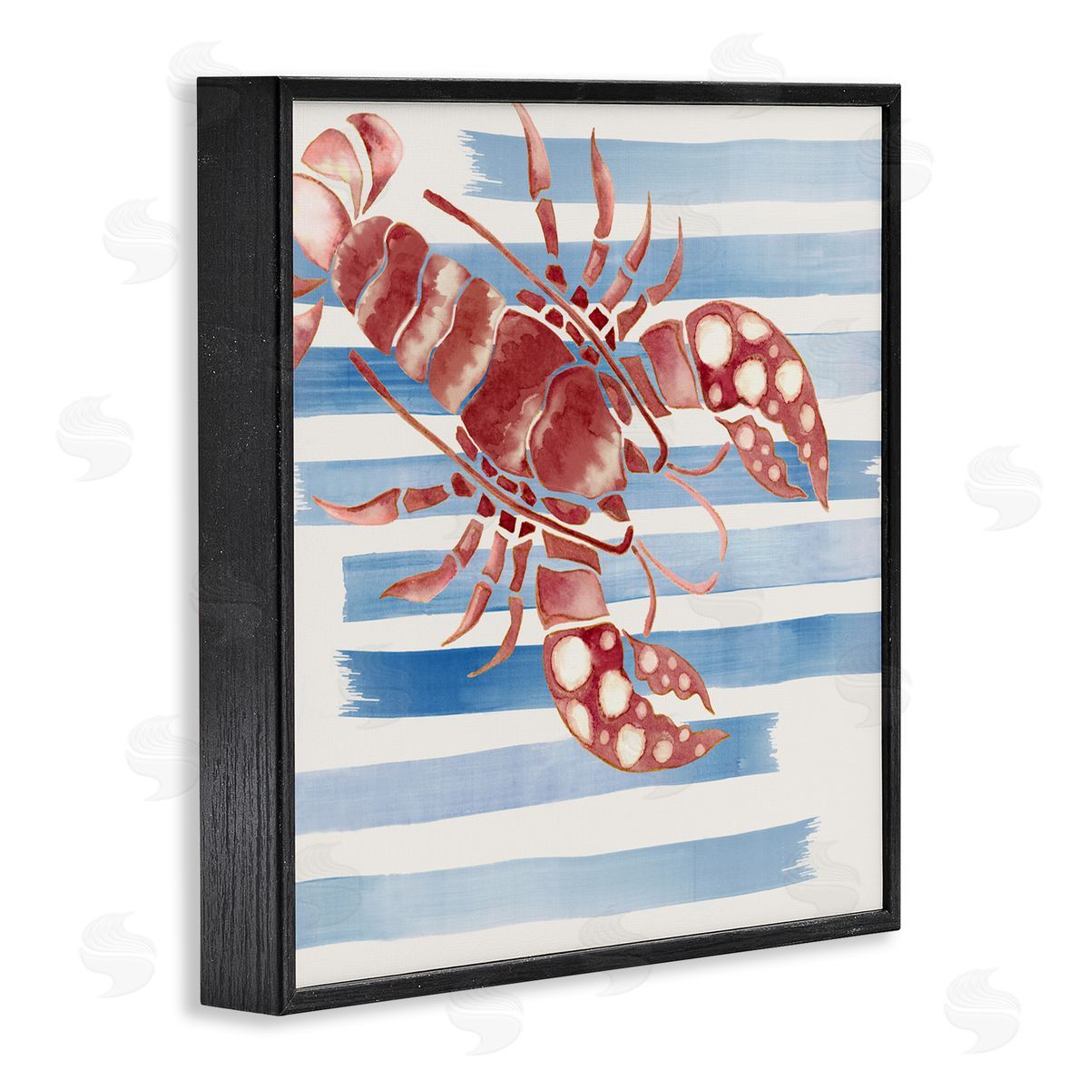 Eli Jones Striped & Dotted Claws Lobster Canvas Wall Art Print