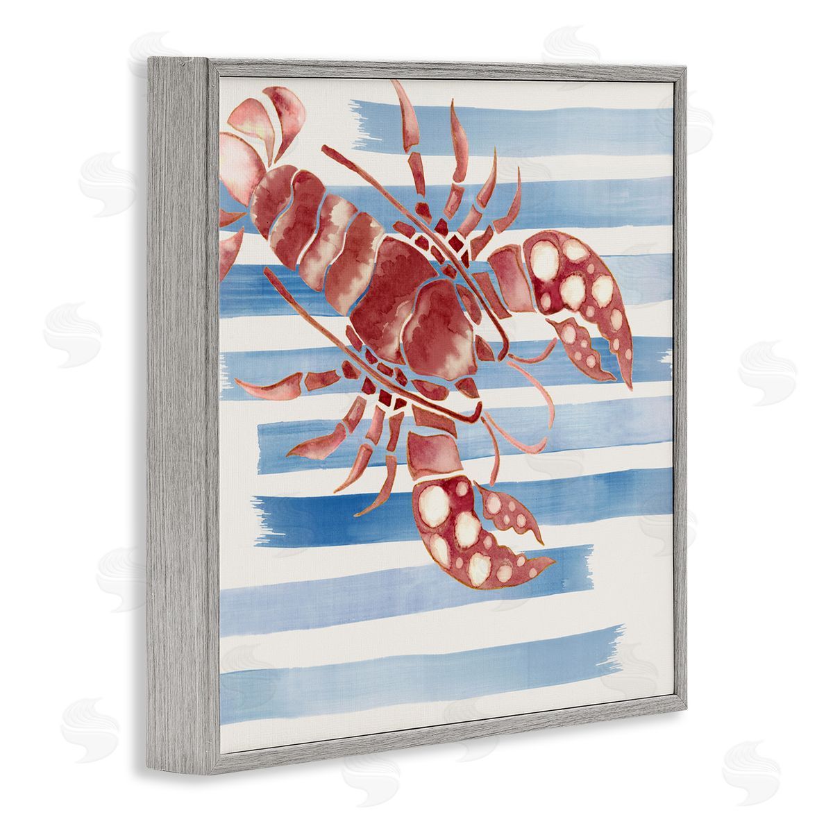 Eli Jones Striped & Dotted Claws Lobster Canvas Wall Art Print