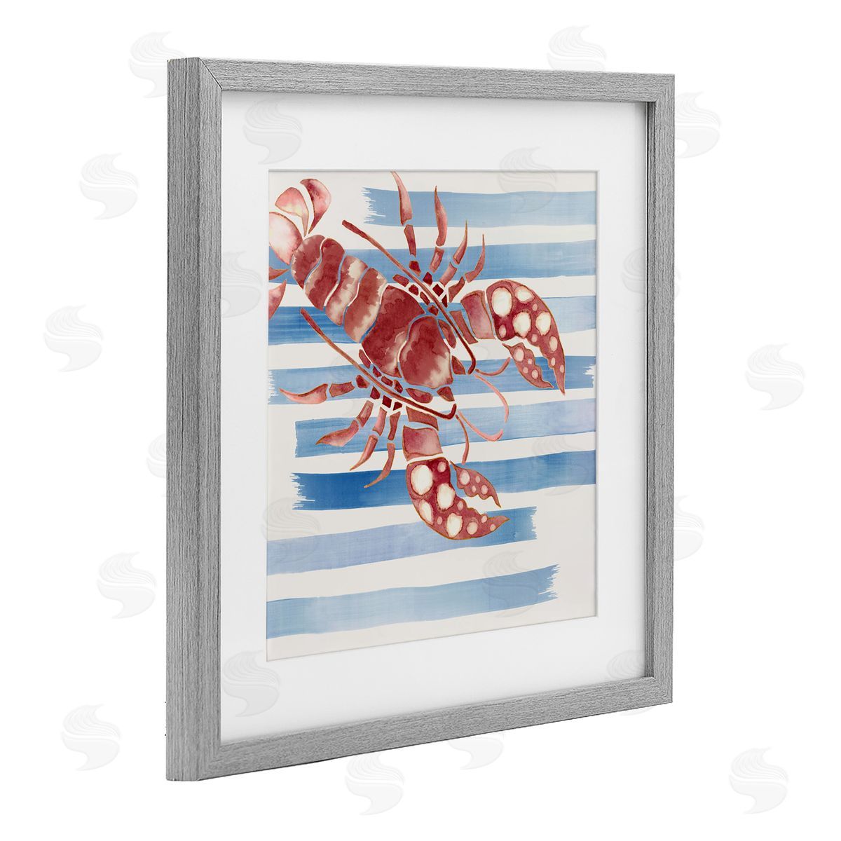 Eli Jones Striped & Dotted Claws Lobster Canvas Wall Art Print