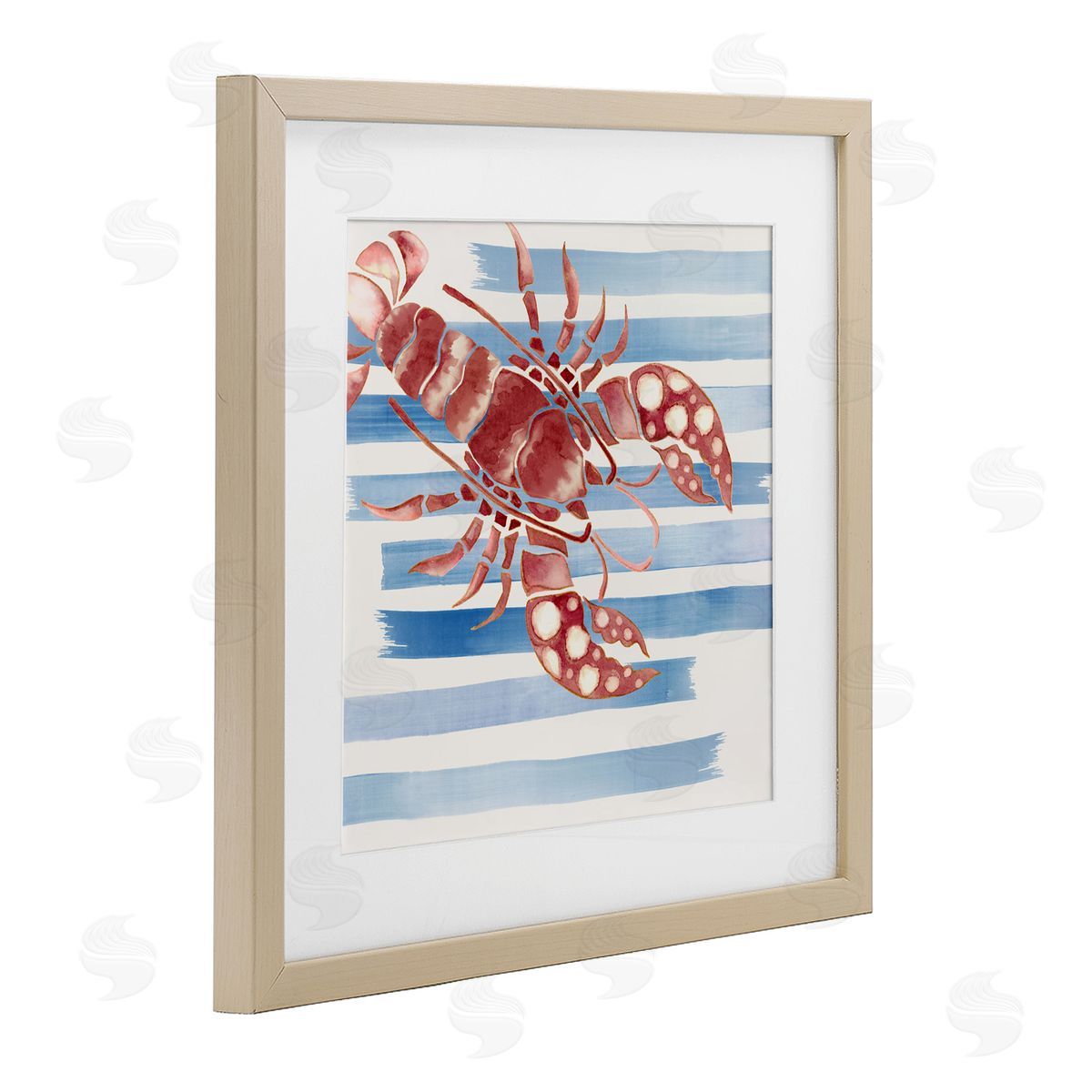 Eli Jones Striped & Dotted Claws Lobster Canvas Wall Art Print