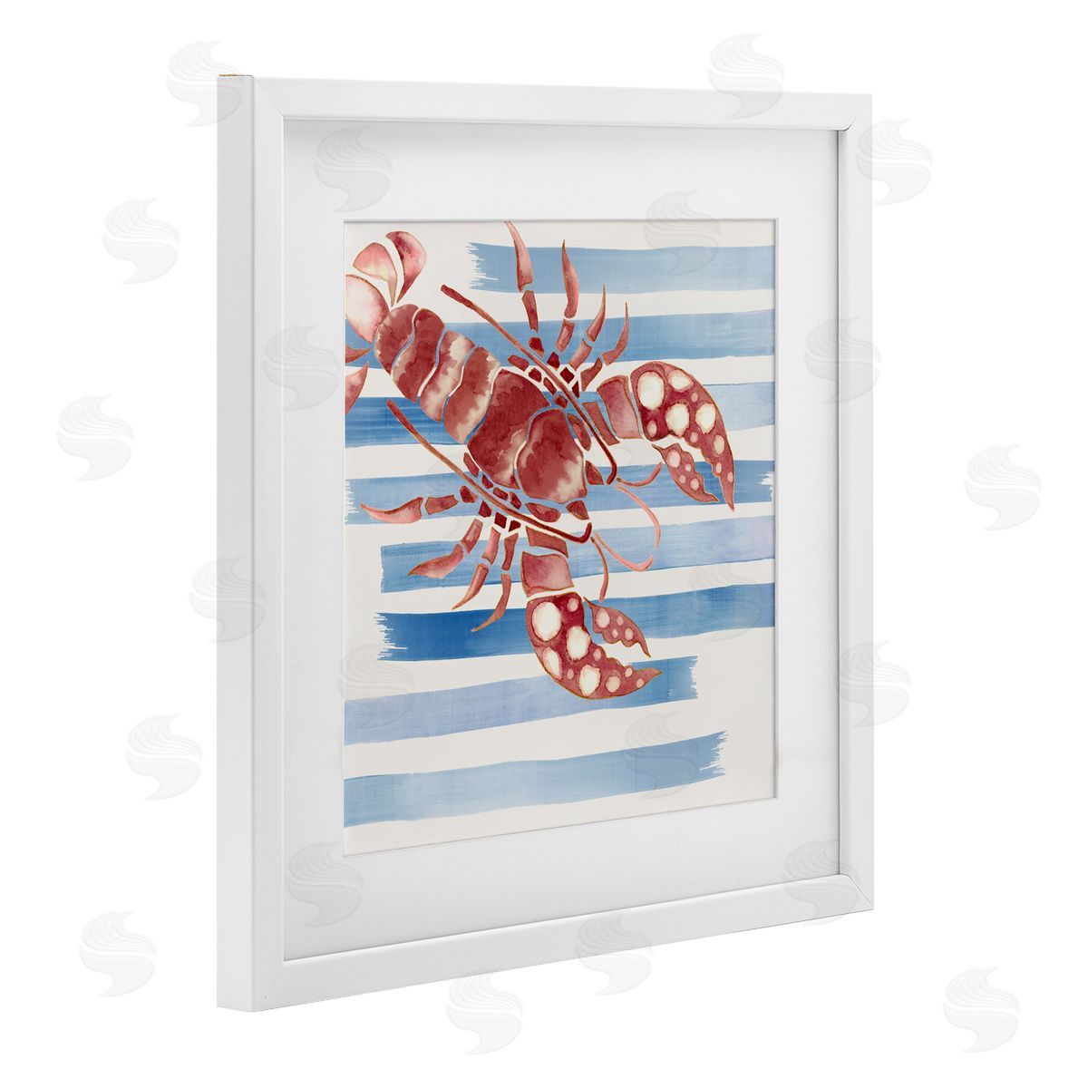 Eli Jones Striped & Dotted Claws Lobster Canvas Wall Art Print