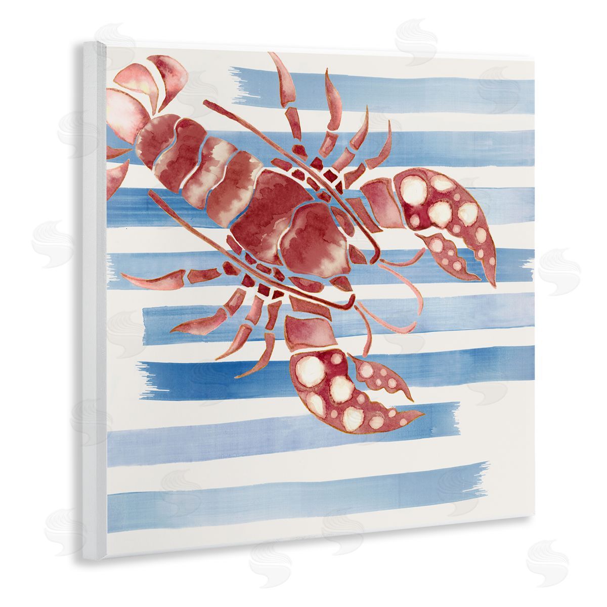 Eli Jones Striped & Dotted Claws Lobster Canvas Wall Art Print