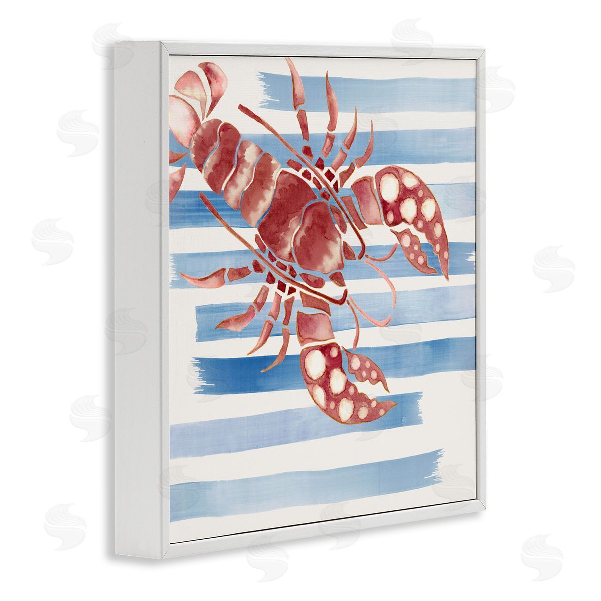 Eli Jones Striped & Dotted Claws Lobster Canvas Wall Art Print