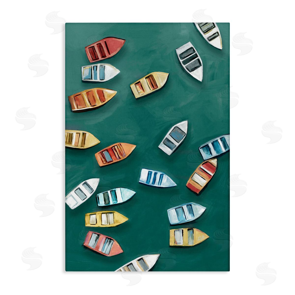 Hannah Dawson Drifting Colors Boats Canvas Wall Art Print