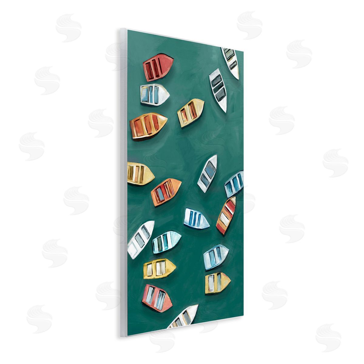 Hannah Dawson Drifting Colors Boats Wall Plaque Art Print