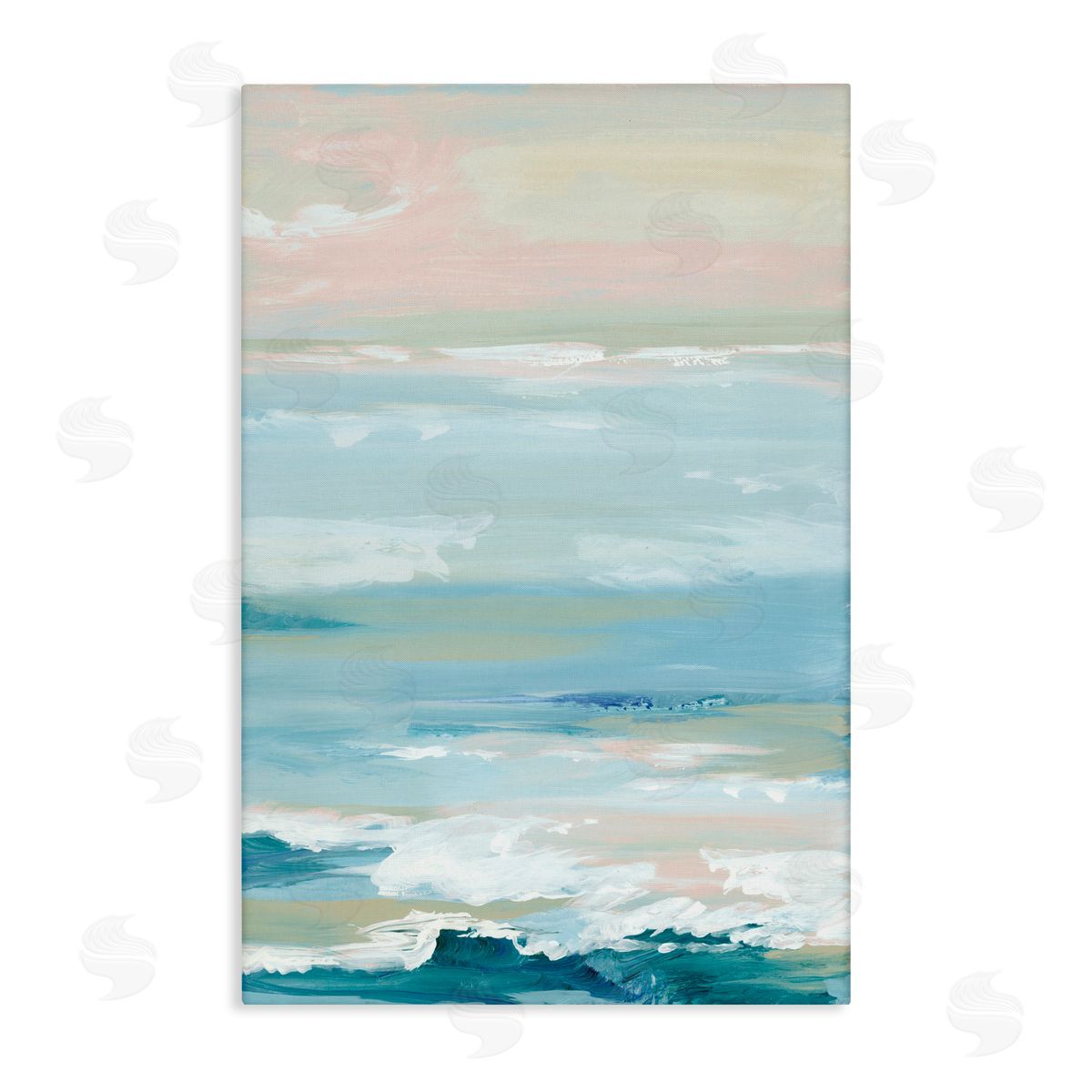 Lera Seaside Blush Abstraction Canvas Wall Art Print