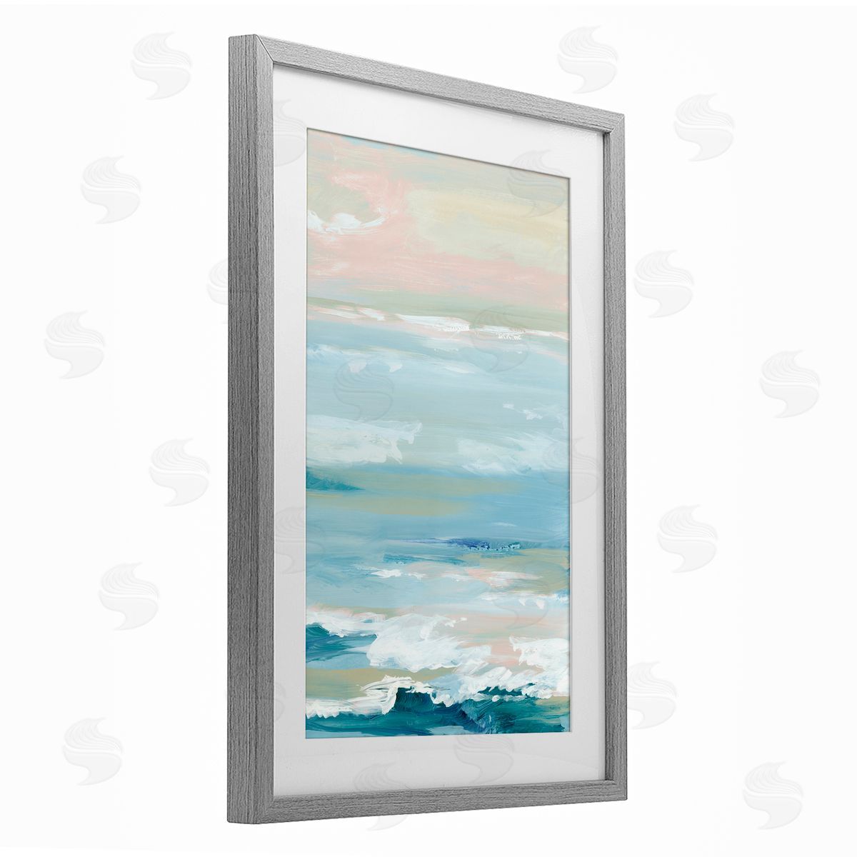 Lera Seaside Blush Abstraction Canvas Wall Art Print