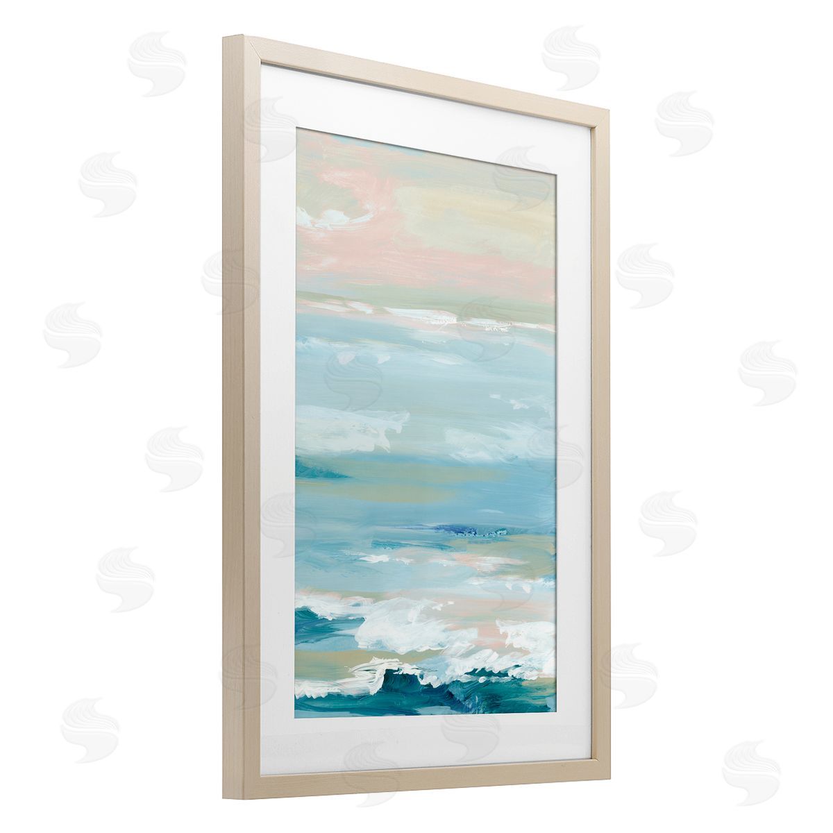 Lera Seaside Blush Abstraction Canvas Wall Art Print