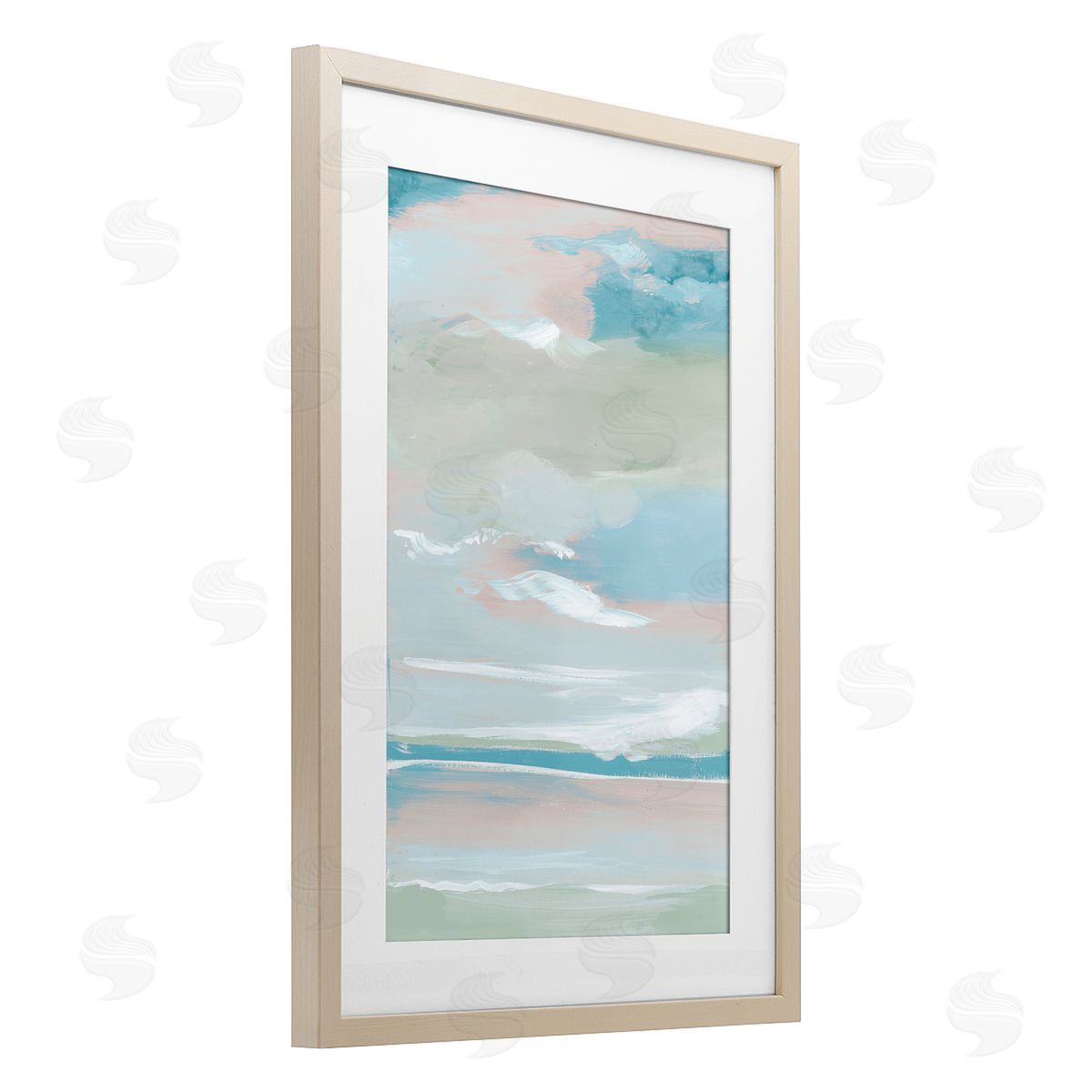 Lera Seaside Blush Sunrise Canvas Wall Art Print