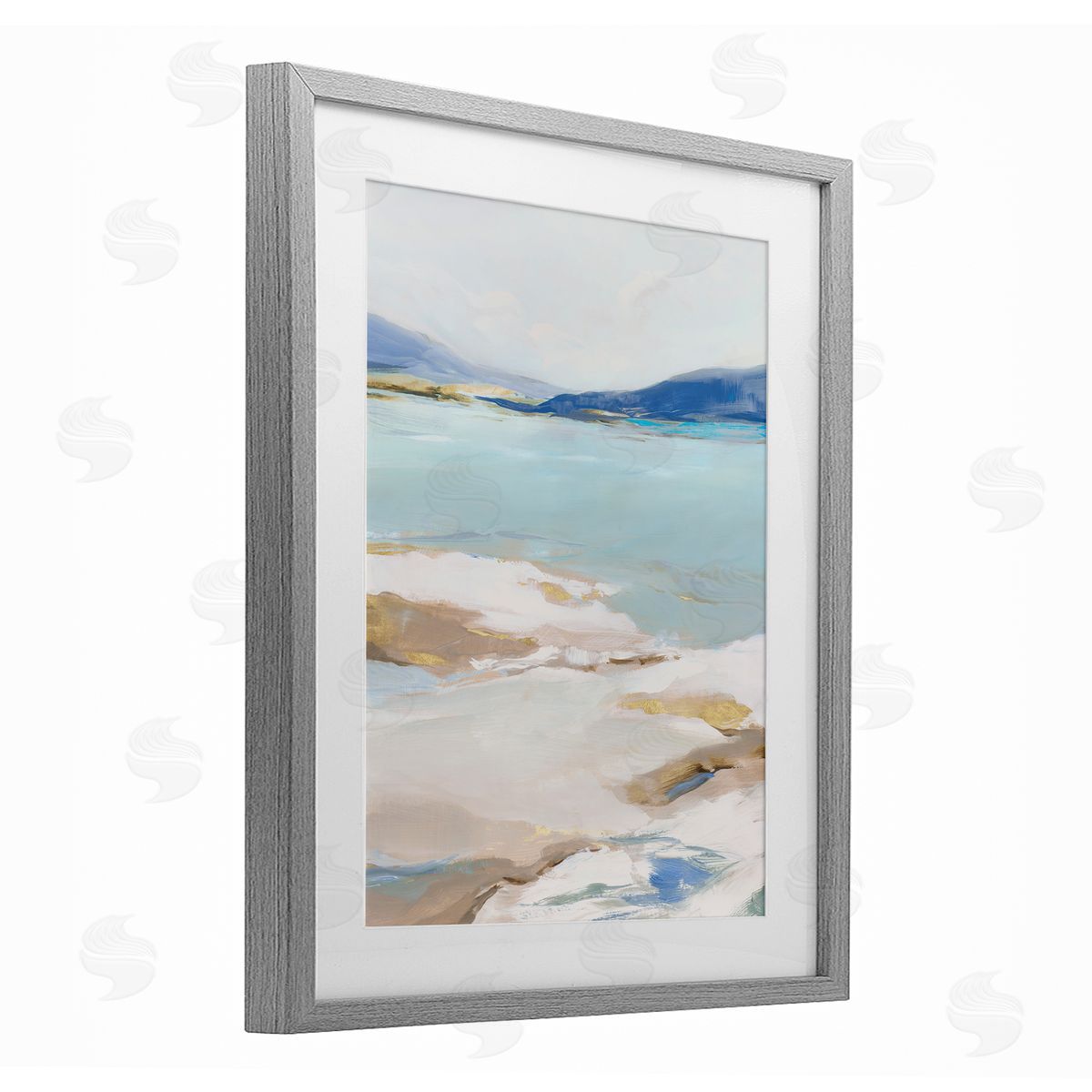 Ian C. Peaceful Cerulean Vista Canvas Wall Art Print