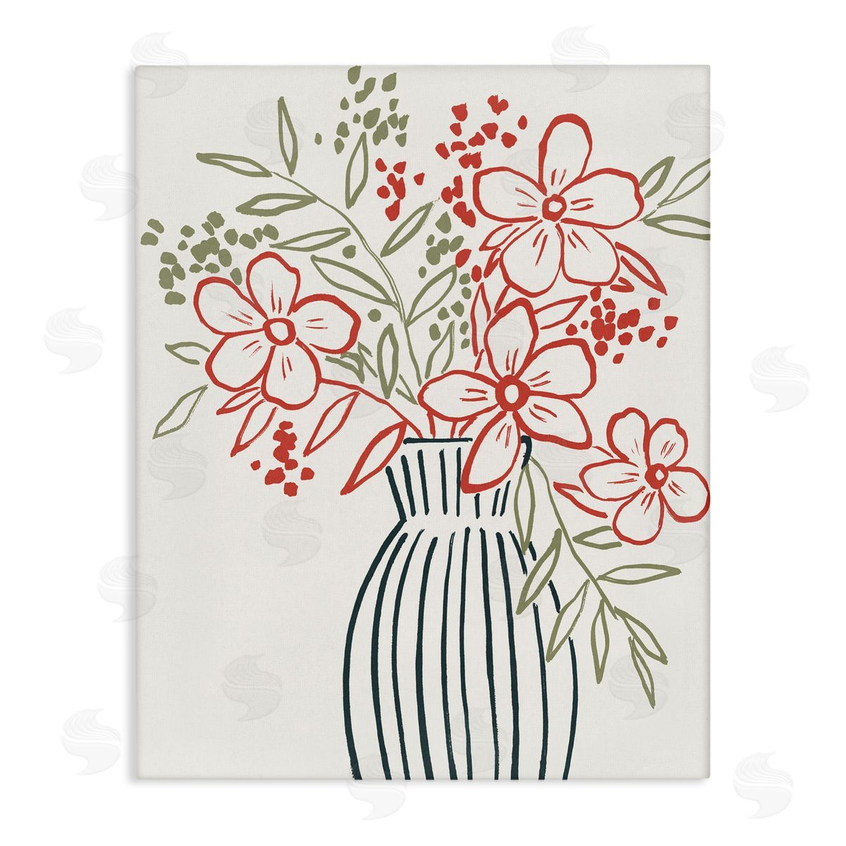 Aria K. Botanical Simplicity Bouquet Canvas Wall Art Print