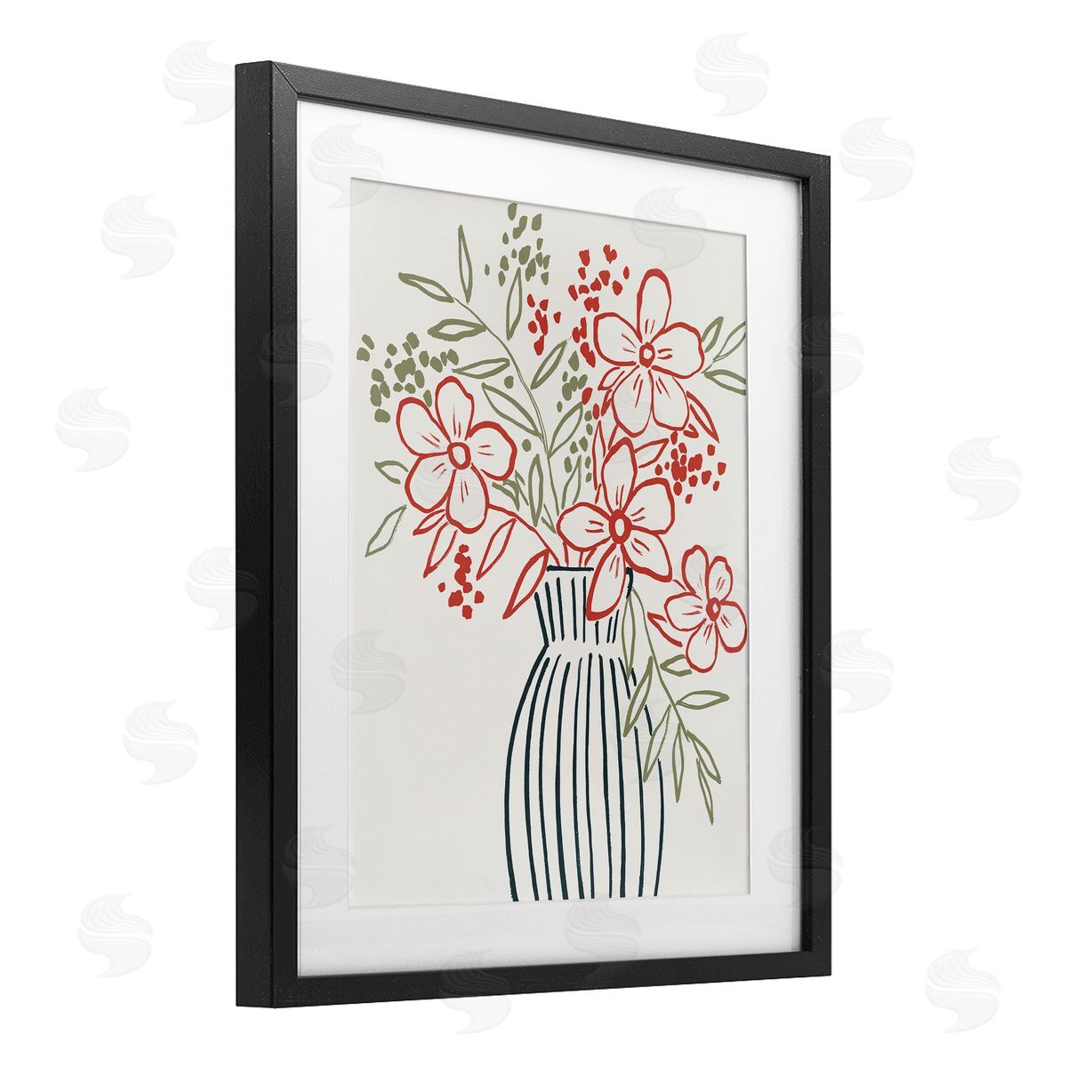 Aria K. Botanical Simplicity Bouquet Canvas Wall Art Print