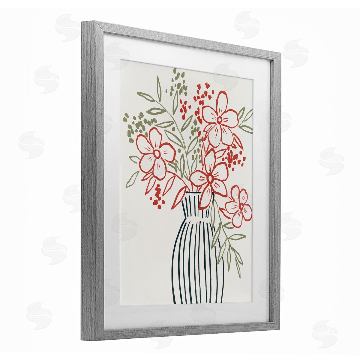 Aria K. Botanical Simplicity Bouquet Canvas Wall Art Print