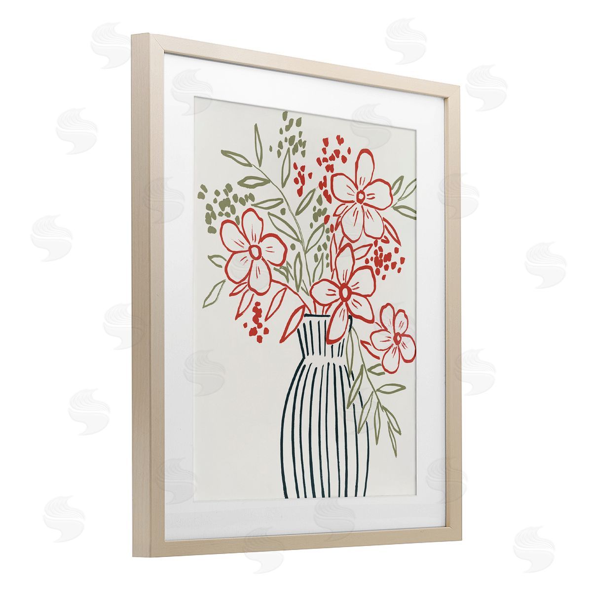 Aria K. Botanical Simplicity Bouquet Canvas Wall Art Print