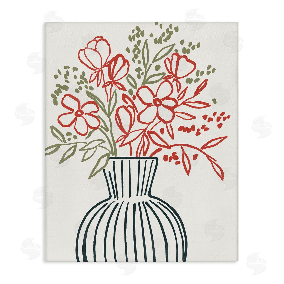 Aria K. Botanical Vase Simplicity Canvas Wall Art Print
