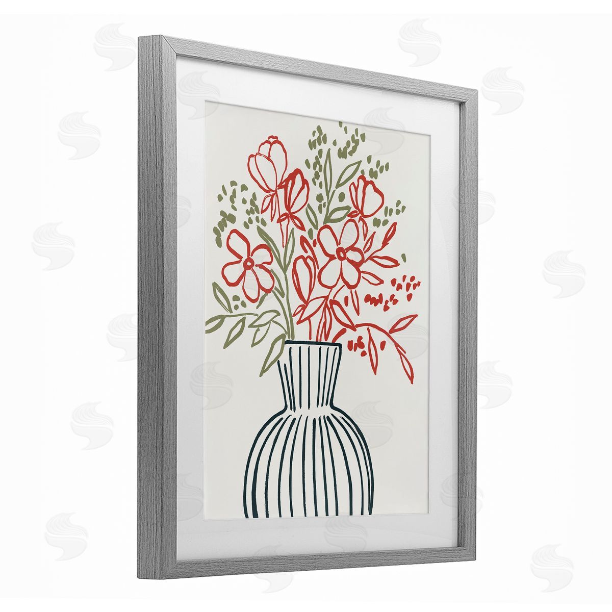 Aria K. Botanical Vase Simplicity Canvas Wall Art Print