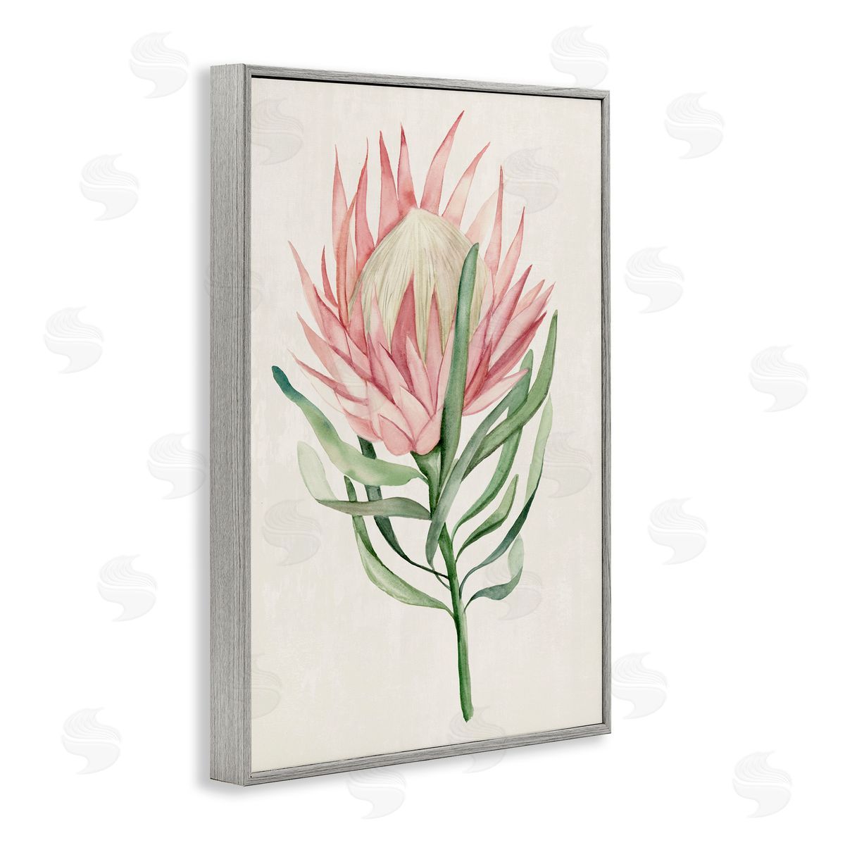 Hannah Dawson Tropical Grace Exotic Flower Gray Framed Giclee Art Print