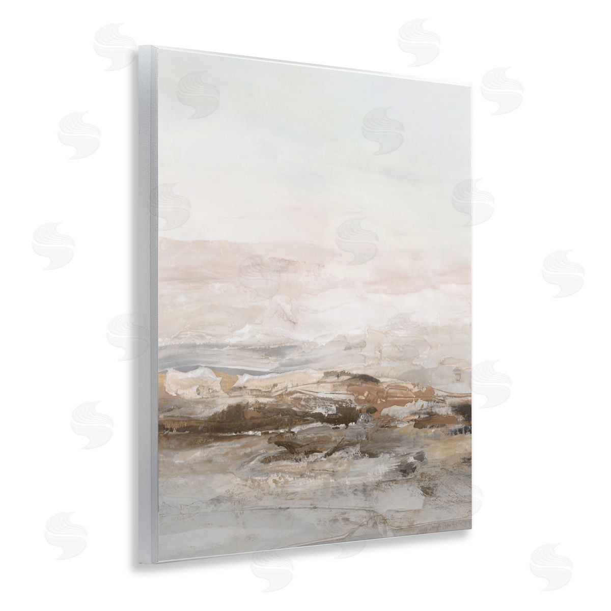 Hazel J. Muted Horizon in Neutrals Wall Plaque Art Print
