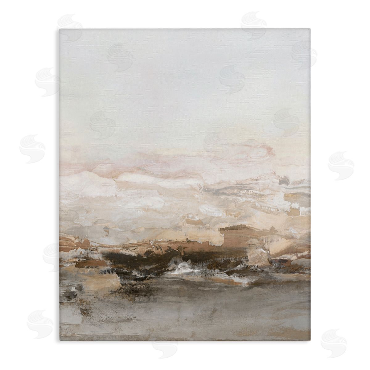 Hazel J. Neutral Toned Abstract Horizon Canvas Wall Art Print