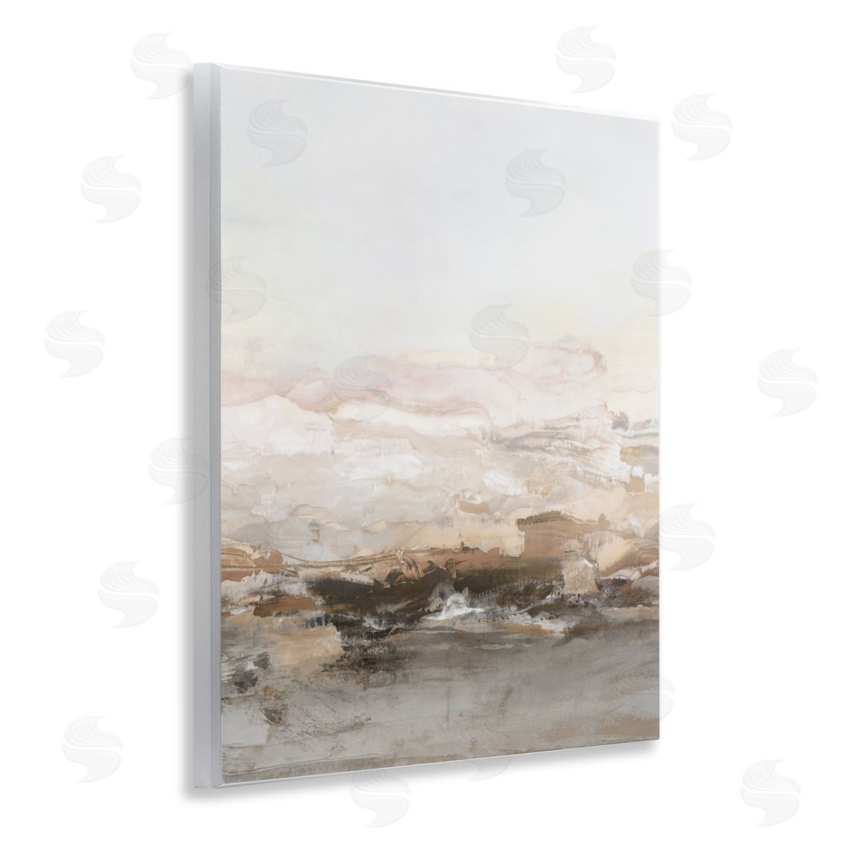 Hazel J. Neutral Toned Abstract Horizon Wall Plaque Art Print
