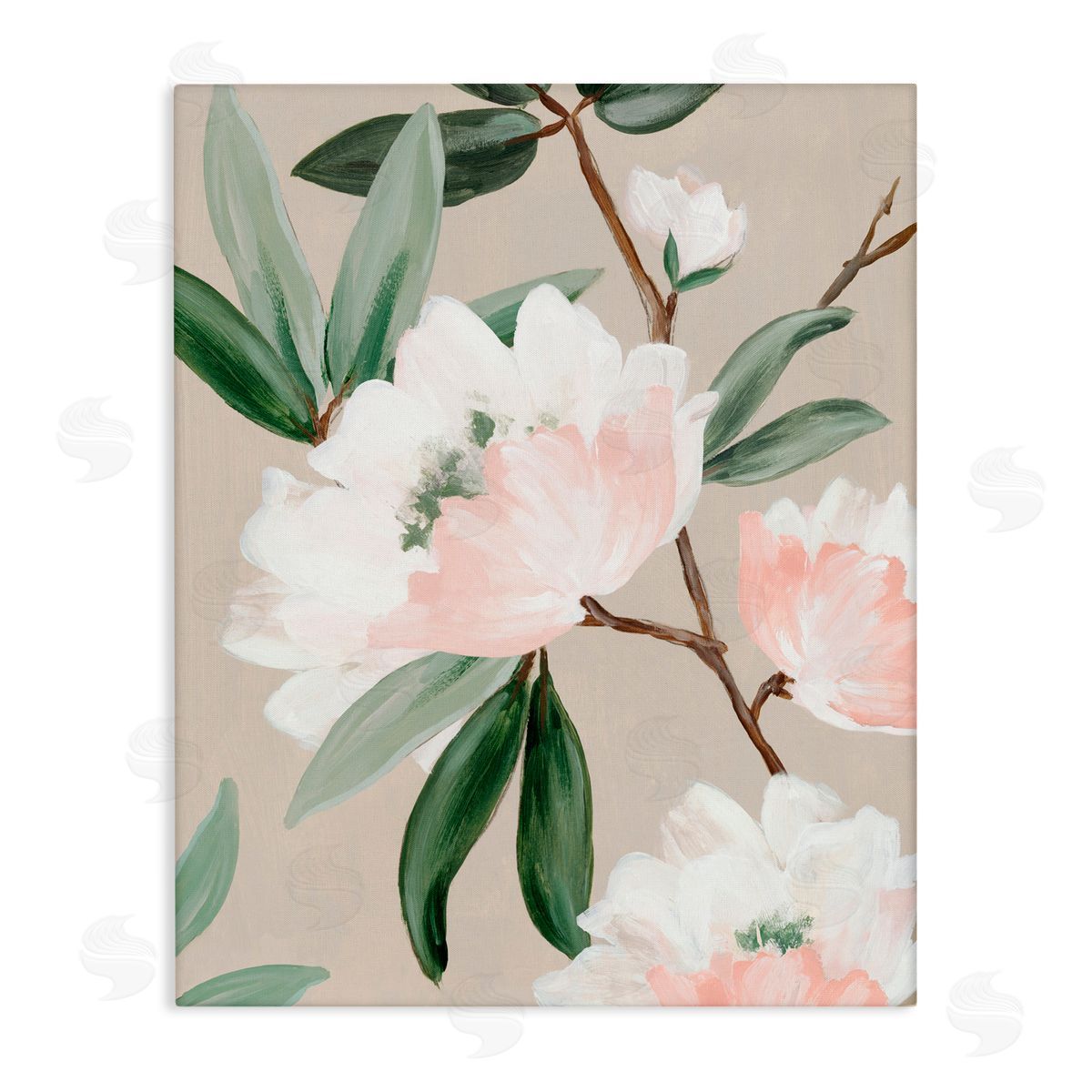 Alex Black Rose Elegance Foliage Canvas Wall Art Print