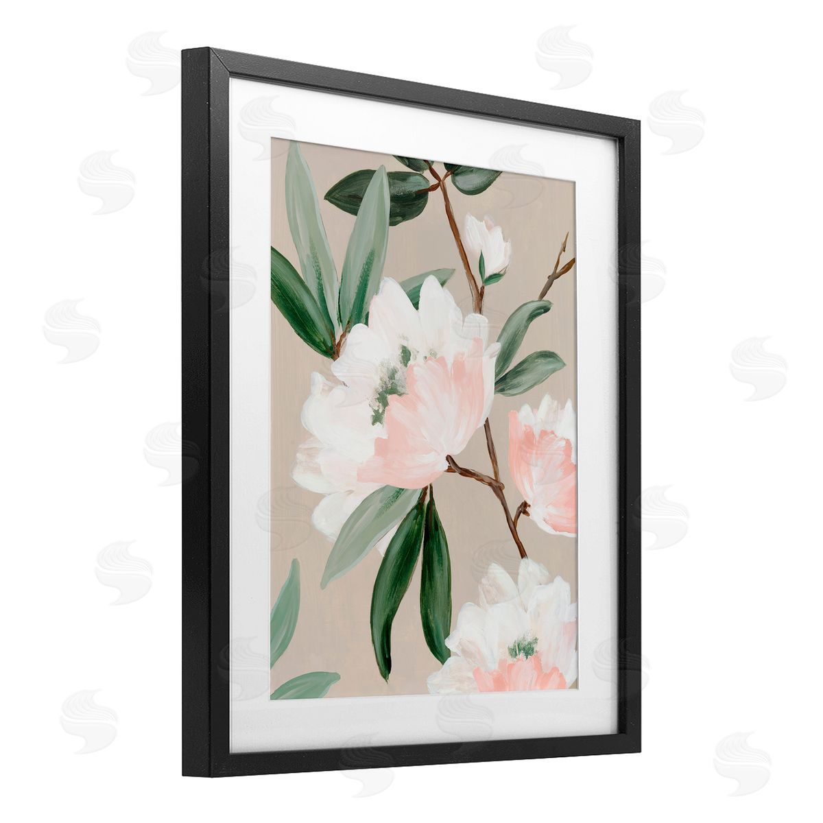 Alex Black Rose Elegance Foliage Canvas Wall Art Print