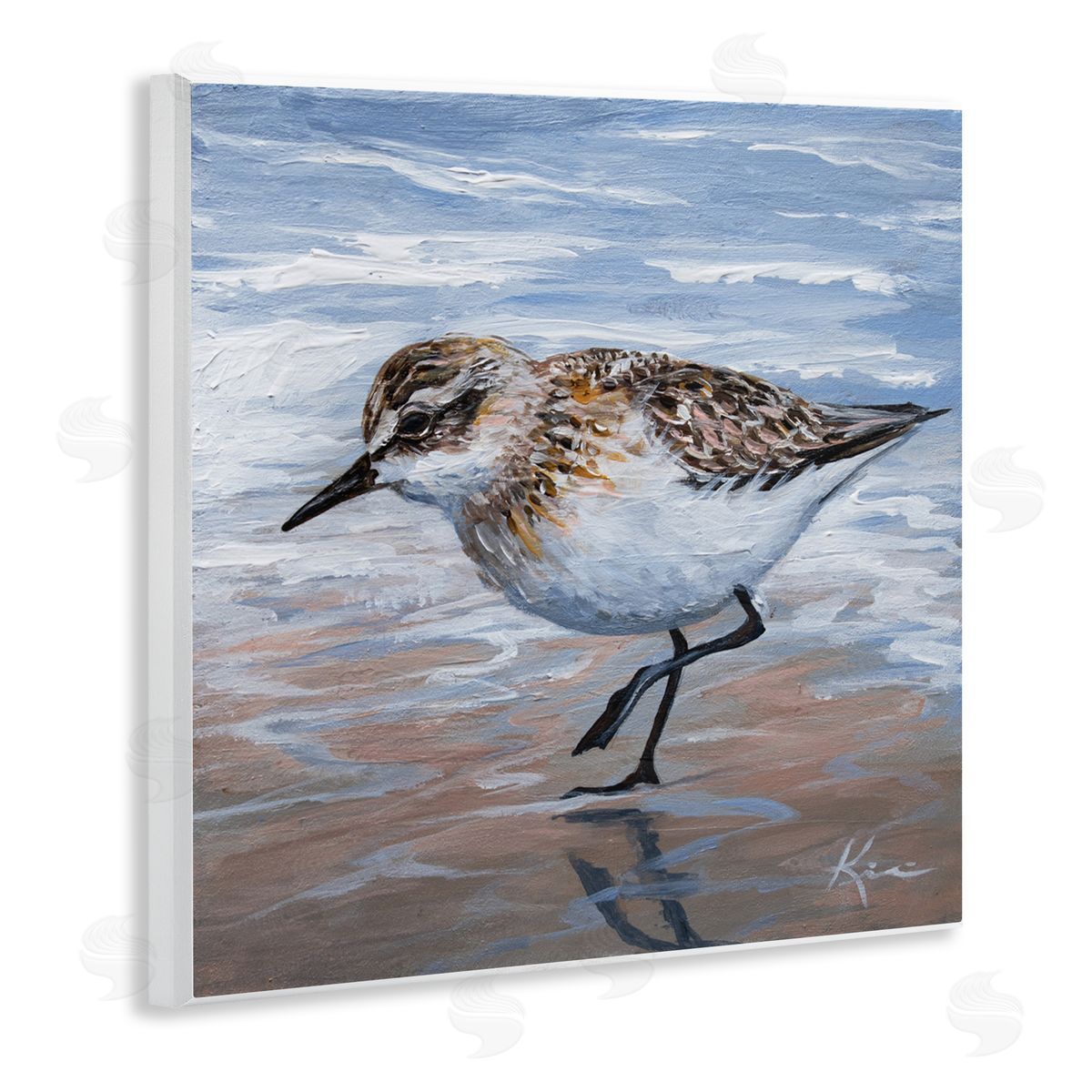 Lindsay Kivi Fine Art Sand Piper Shore Painting Canvas Wall Art Print