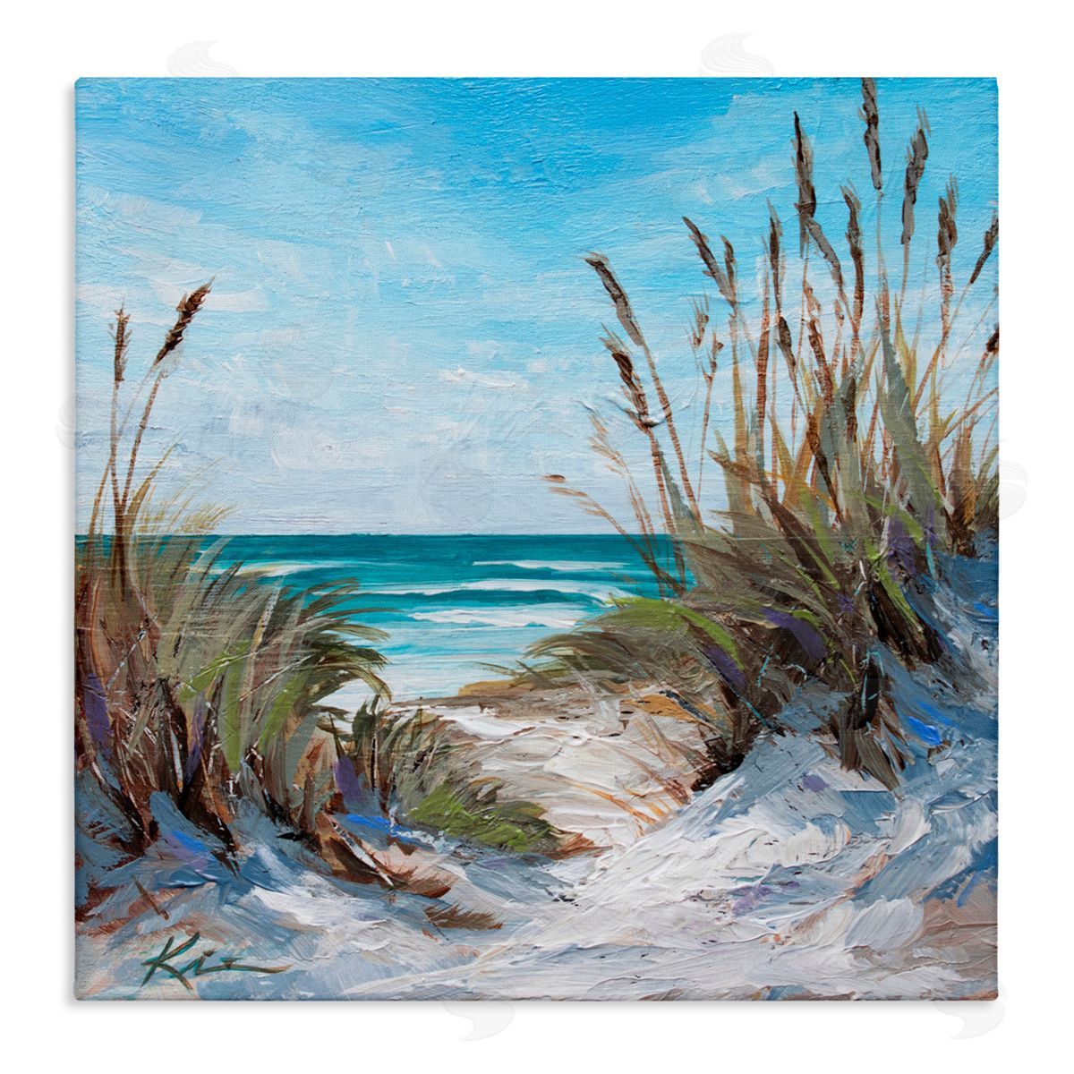 Lindsay Kivi Fine Art Seascapes Through Grasses Canvas Wall Art Print