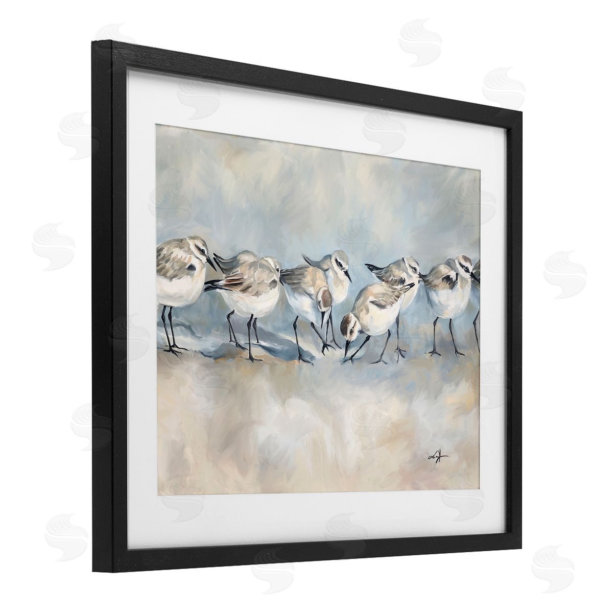 Ramona Murdock Shore Birds Lineup on Beach Canvas Wall Art Print