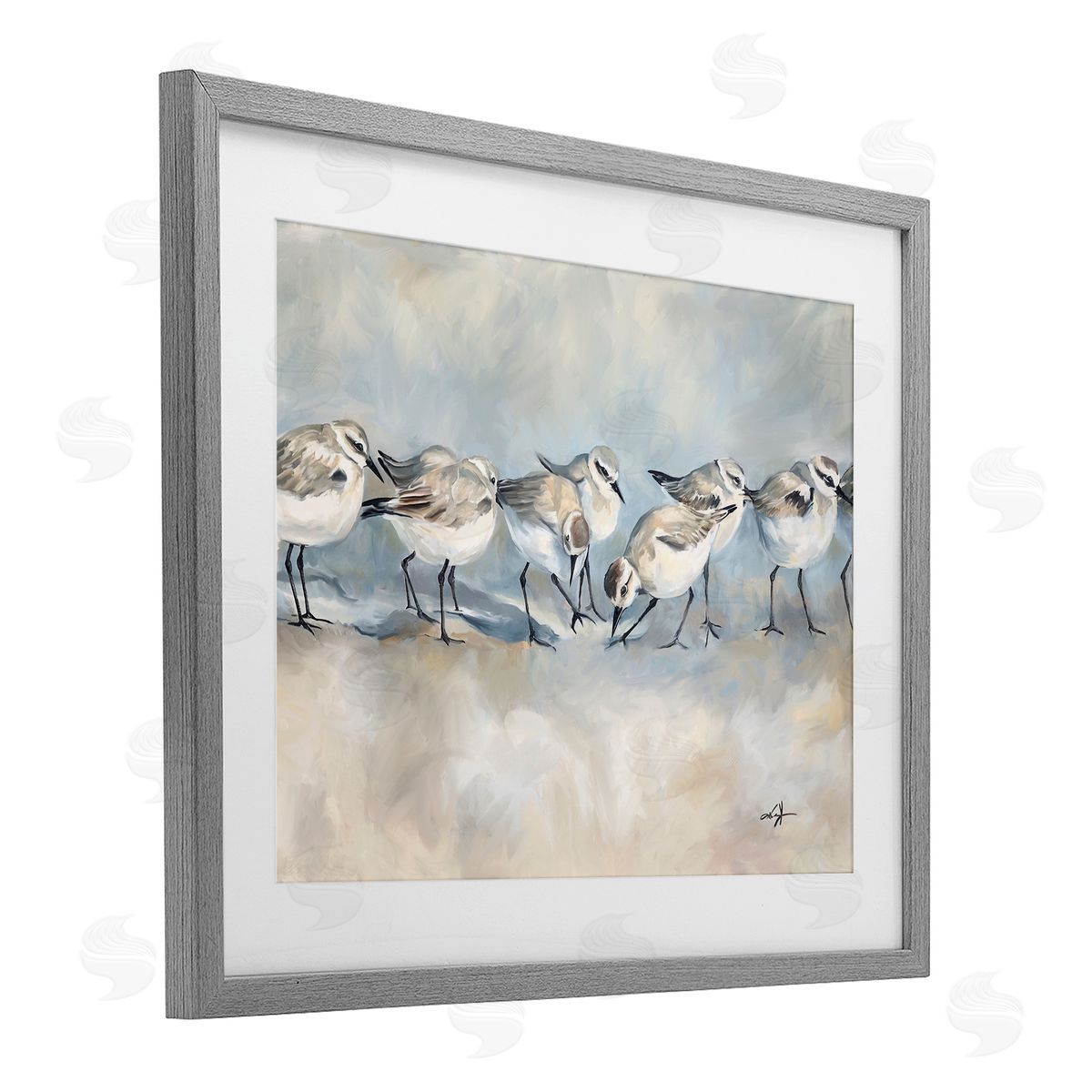 Ramona Murdock Shore Birds Lineup on Beach Canvas Wall Art Print