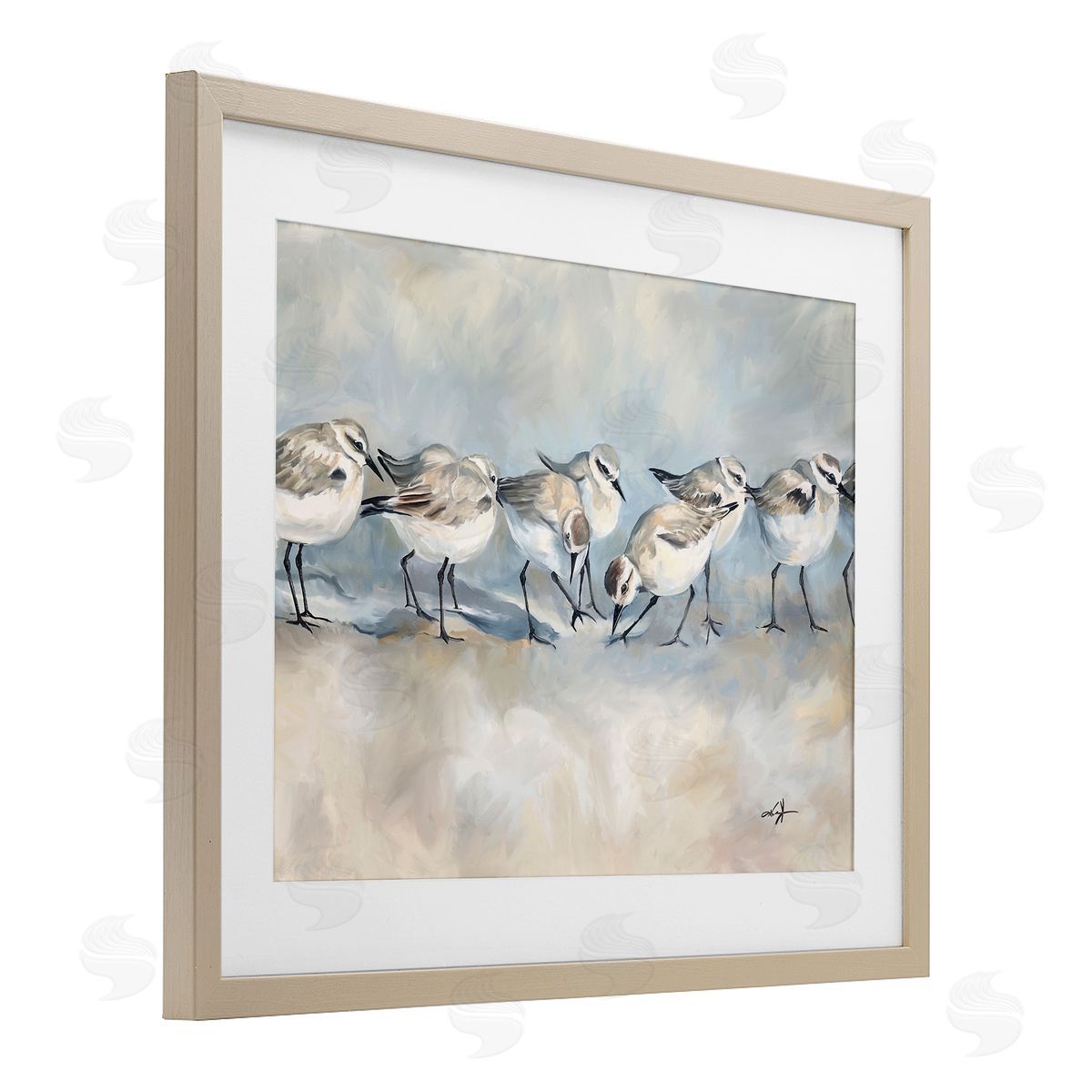 Ramona Murdock Shore Birds Lineup on Beach Canvas Wall Art Print