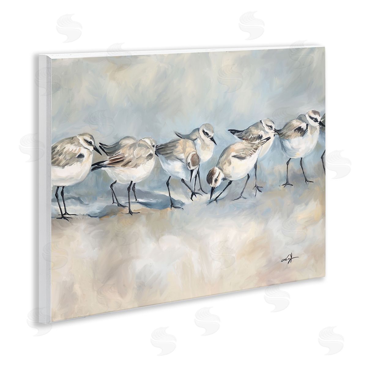 Ramona Murdock Shore Birds Lineup on Beach Canvas Wall Art Print