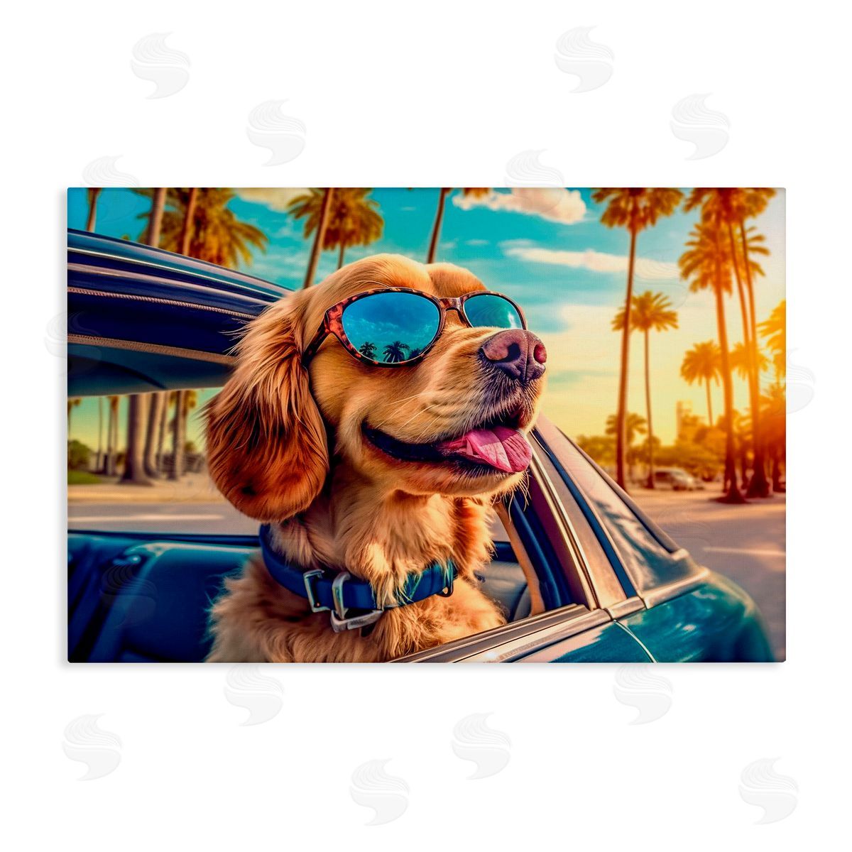 Image World Cool Puppy Summer Sunset Canvas Wall Art Print