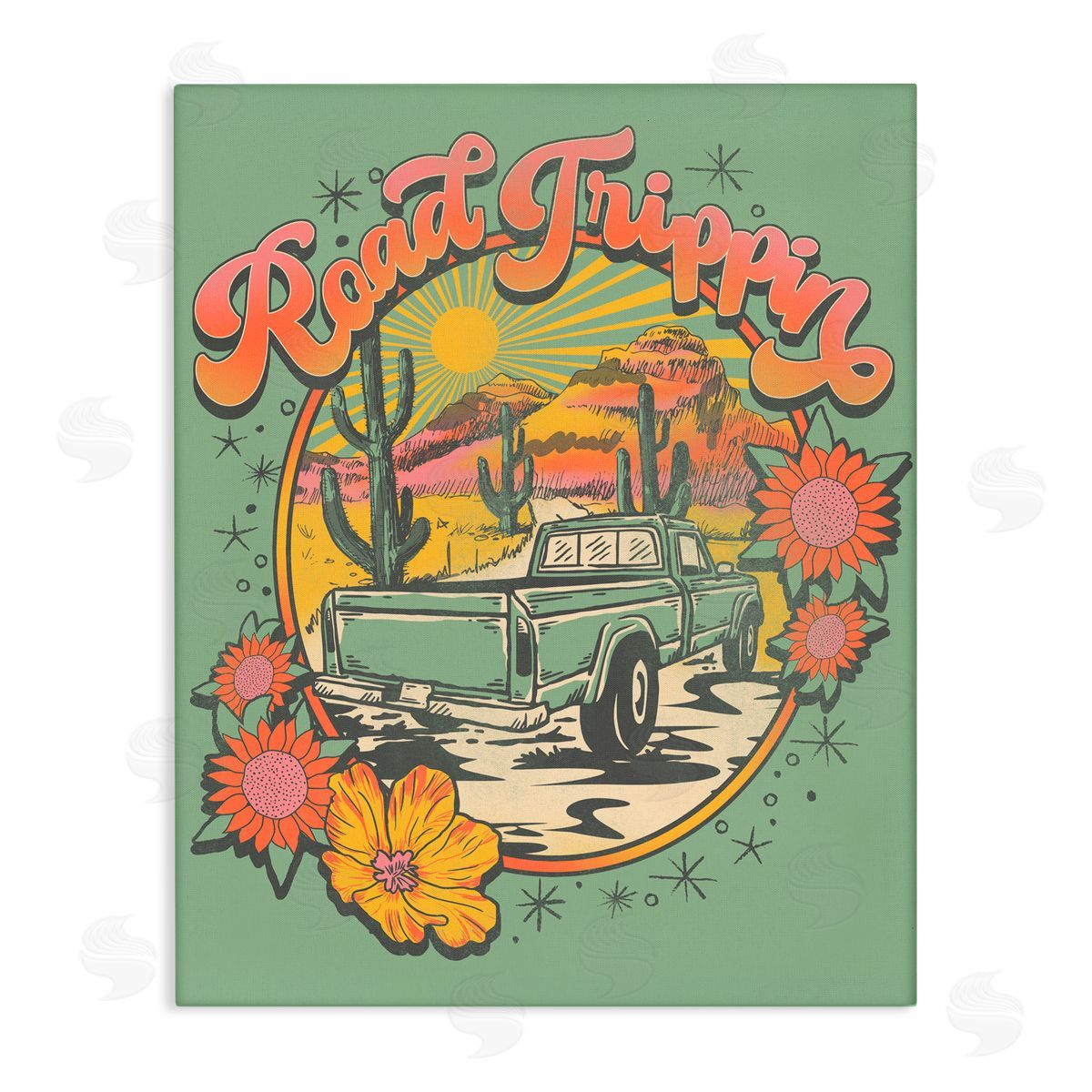 Jedco Brands, Inc. Road Trippin Retro Truck Canvas Wall Art Print