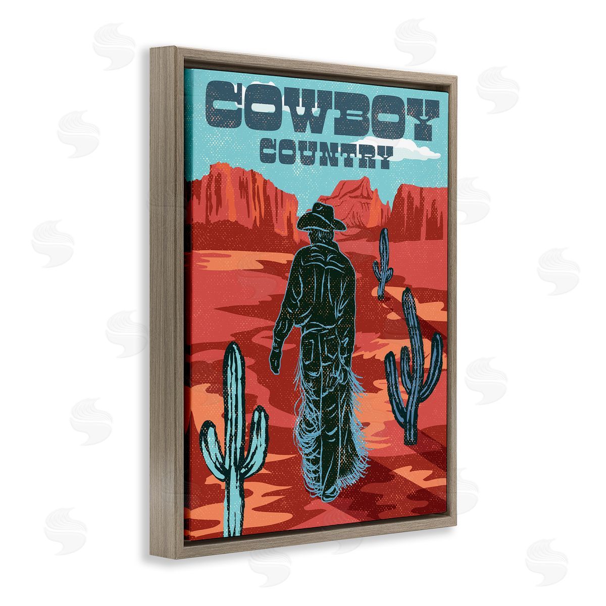 Diane Labombarbe Cowboy Country Vintage Scene Canvas Wall Art Print