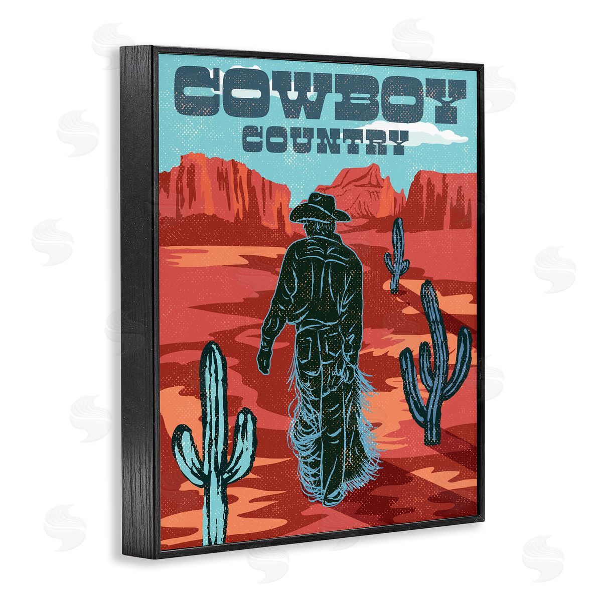 Diane Labombarbe Cowboy Country Vintage Scene Canvas Wall Art Print
