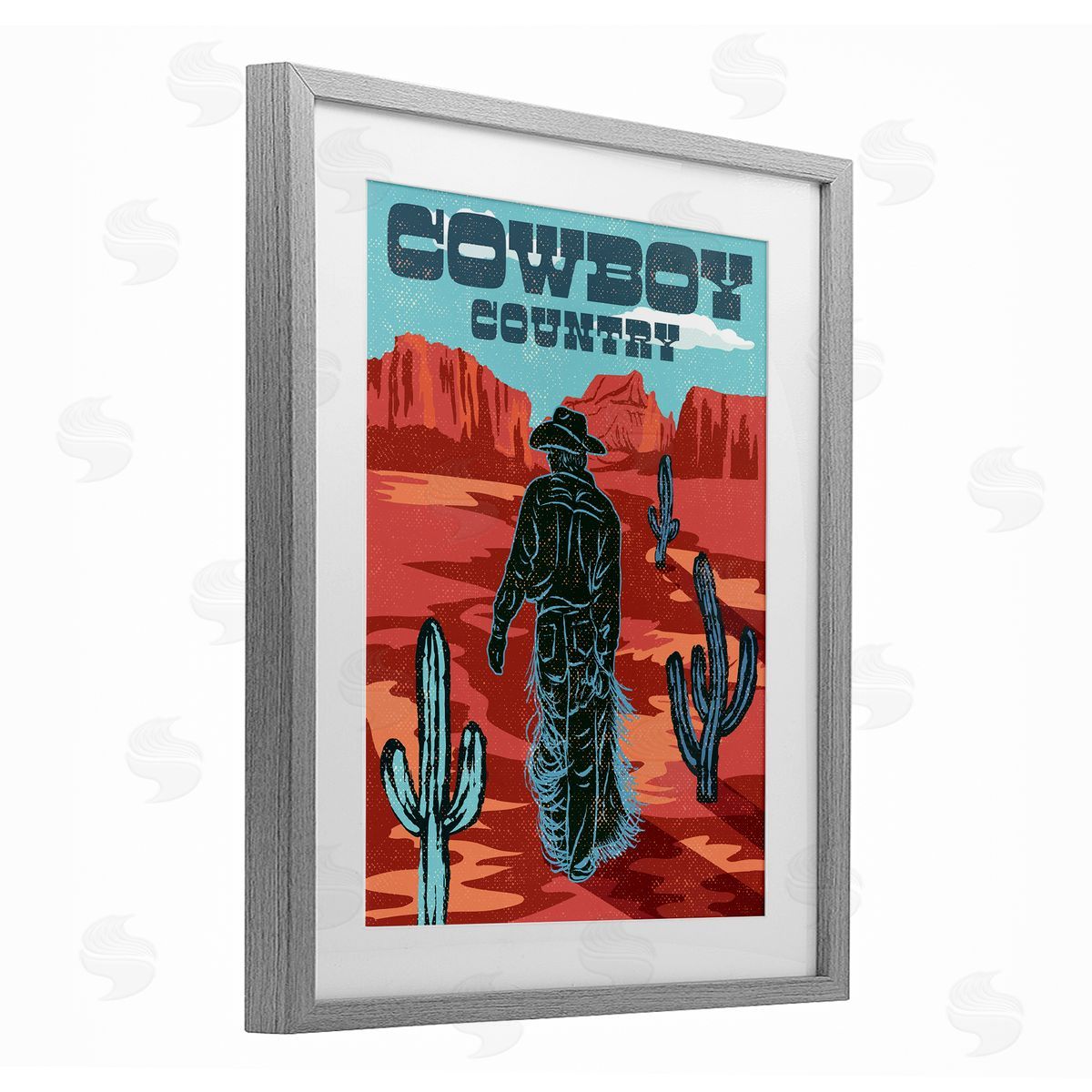 Diane Labombarbe Cowboy Country Vintage Scene Canvas Wall Art Print