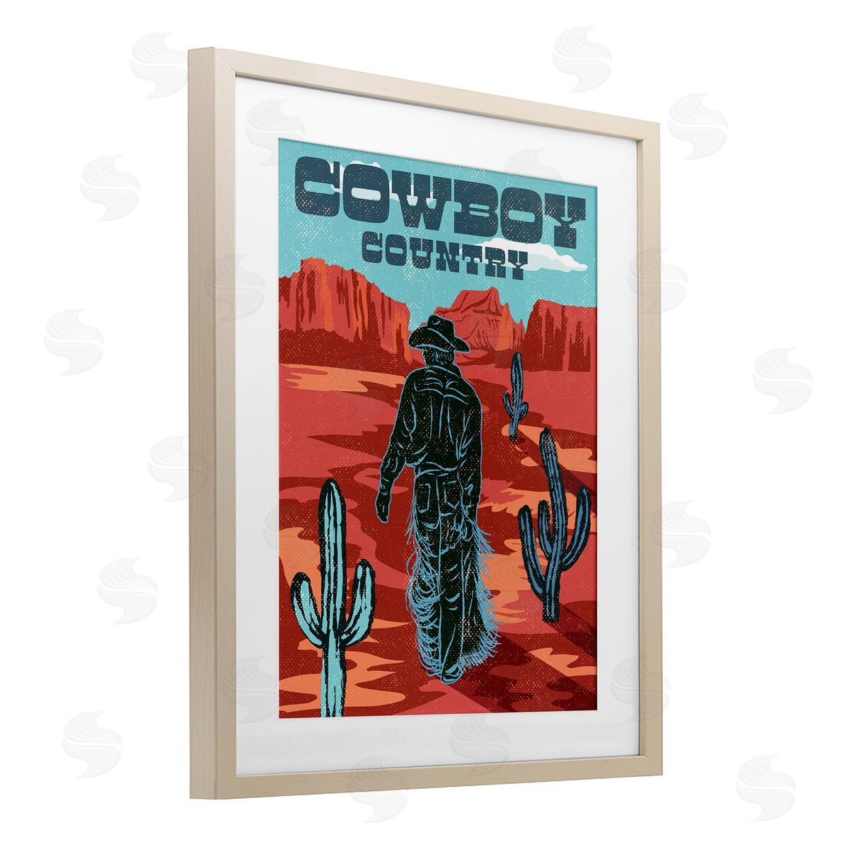 Diane Labombarbe Cowboy Country Vintage Scene Canvas Wall Art Print