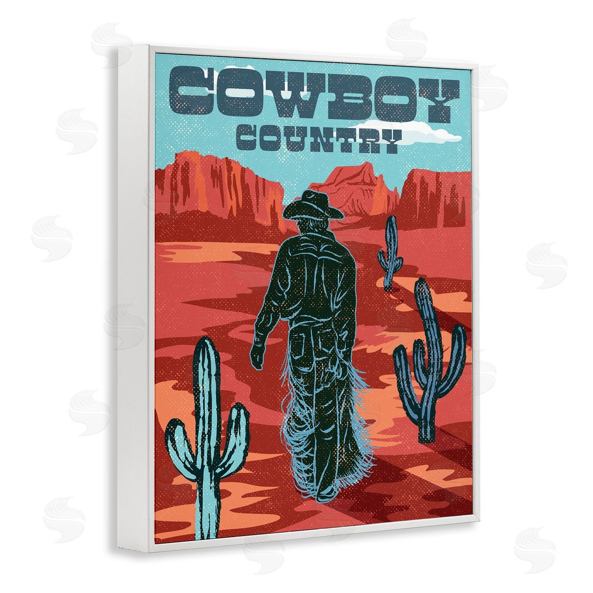 Diane Labombarbe Cowboy Country Vintage Scene Canvas Wall Art Print