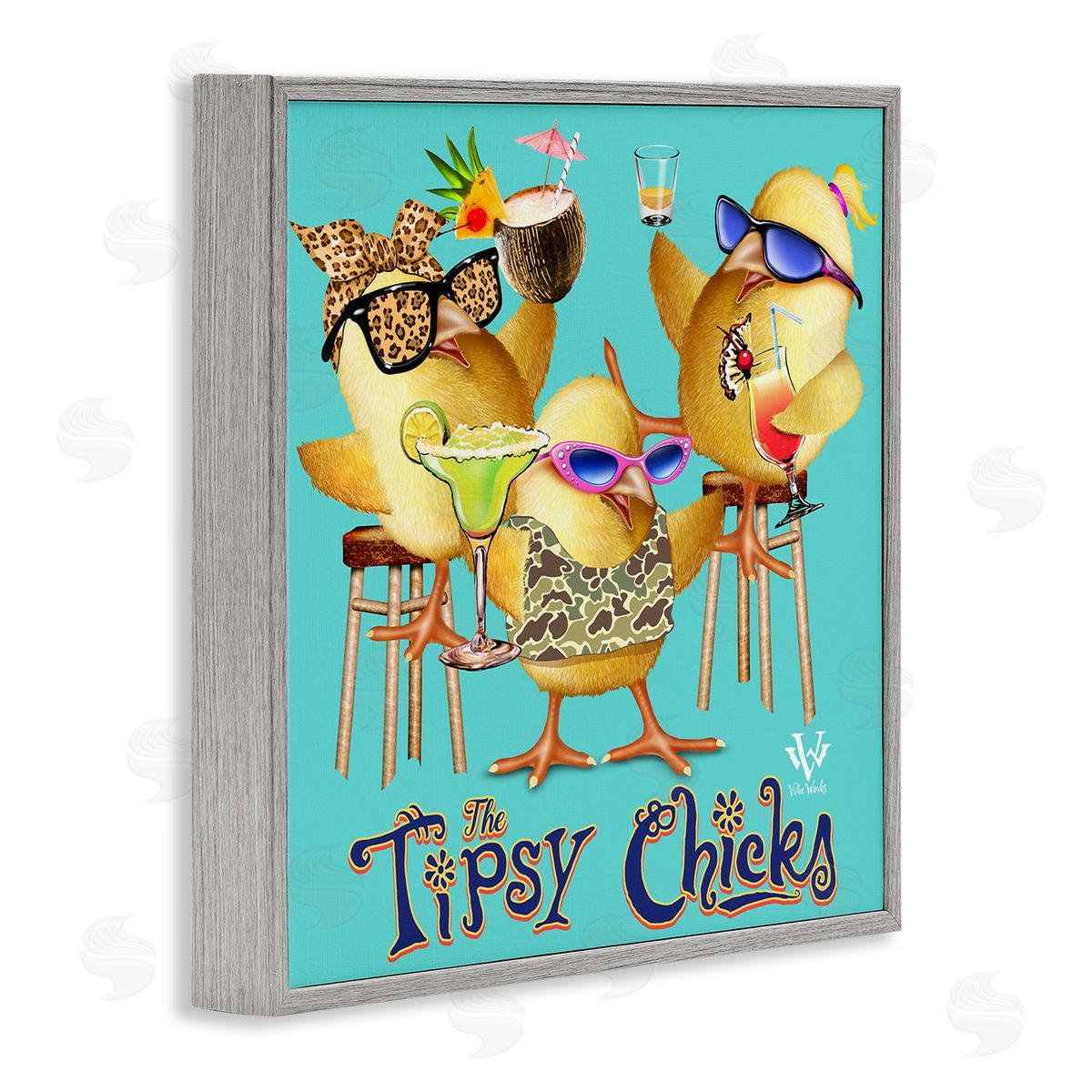 Jim Baldwin Tipsy Chicks Groovy Canvas Wall Art Print