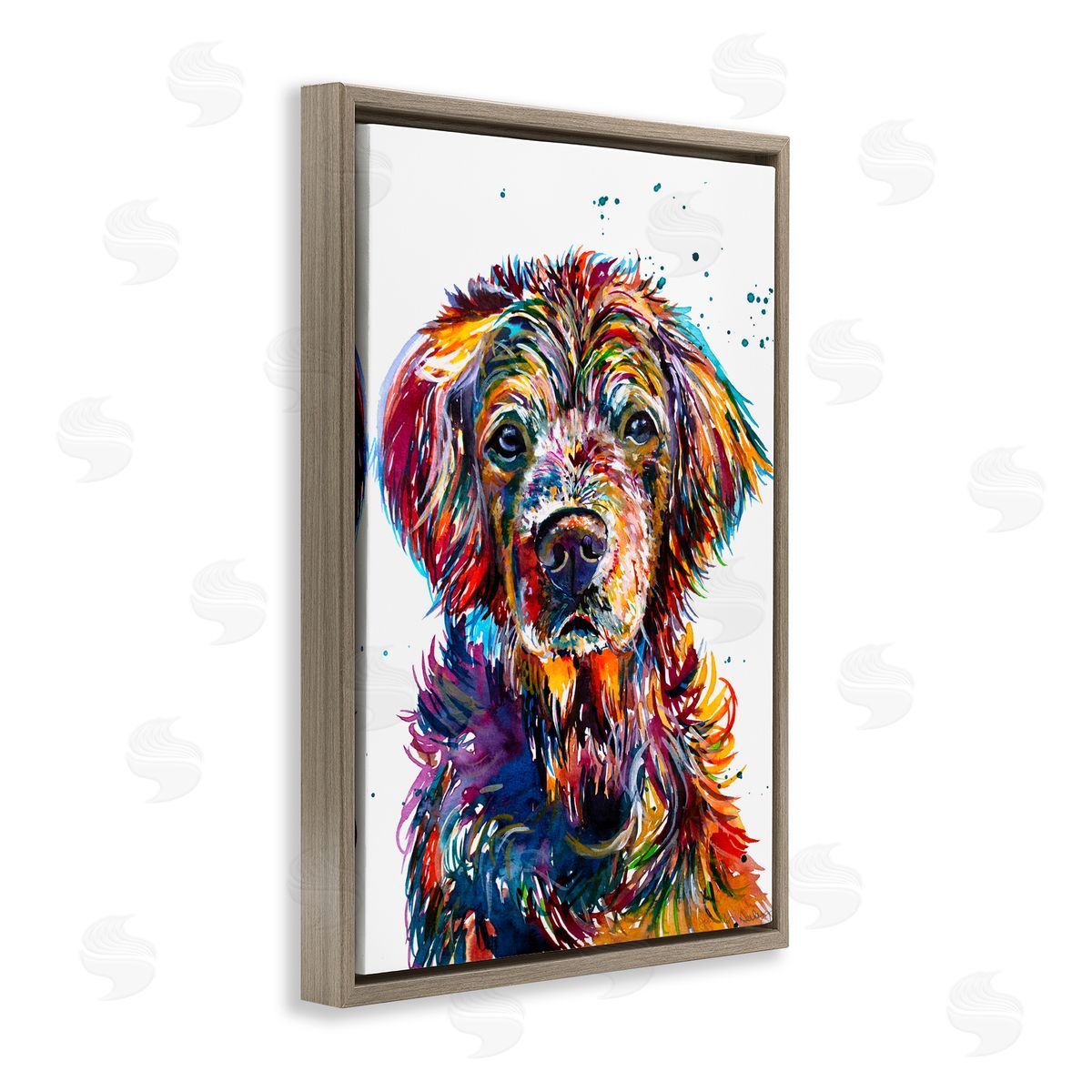 Jennifer Seeley Retriever Hopi Portrait Brown Floating Frame Canvas Art Print