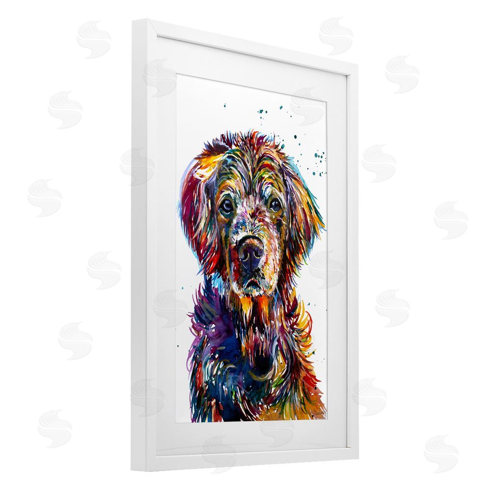 Jennifer Seeley Retriever Hopi Portrait White Framed Print Under Glass Art