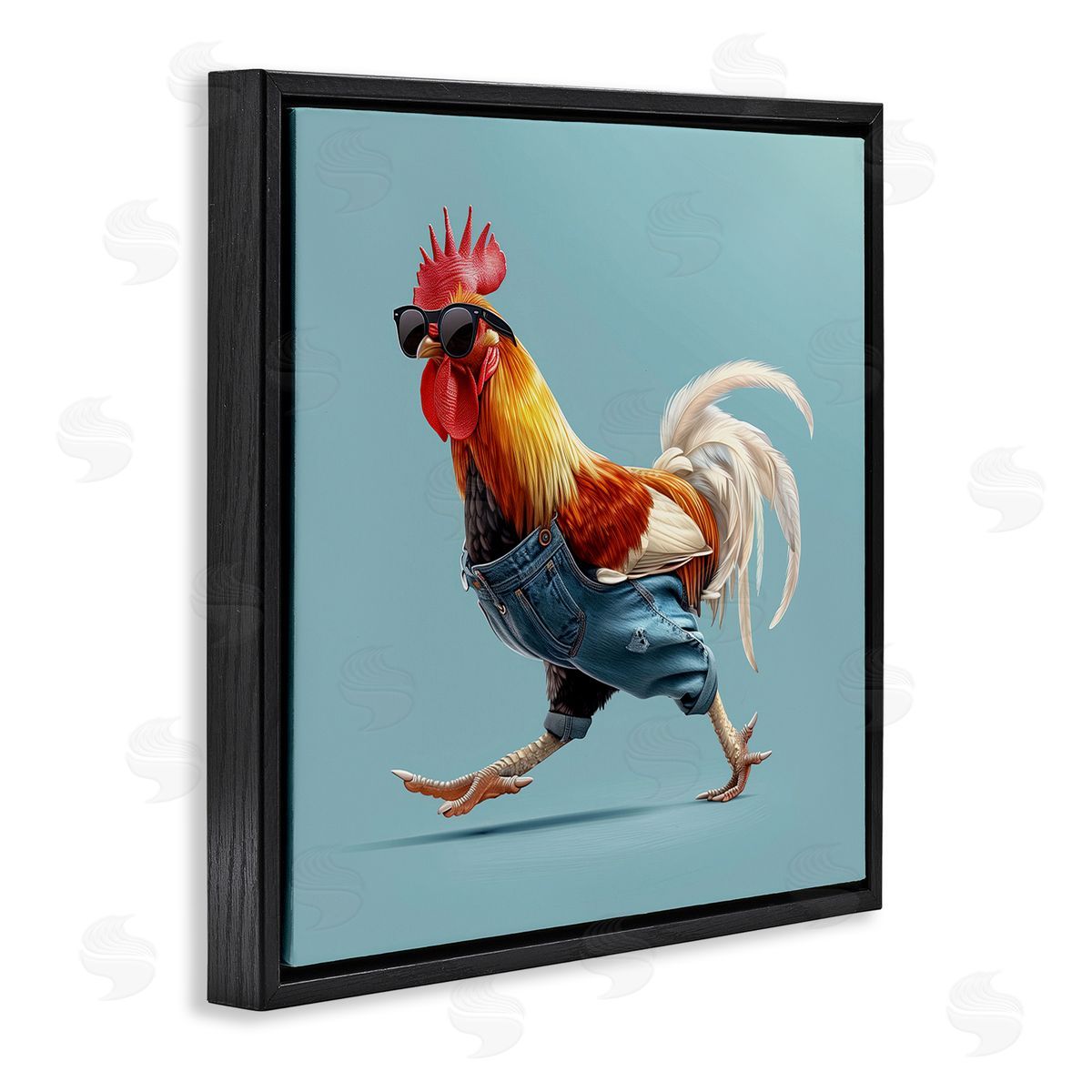 Jim Baldwin Rooster Run with Sunglasses Canvas Wall Art Print