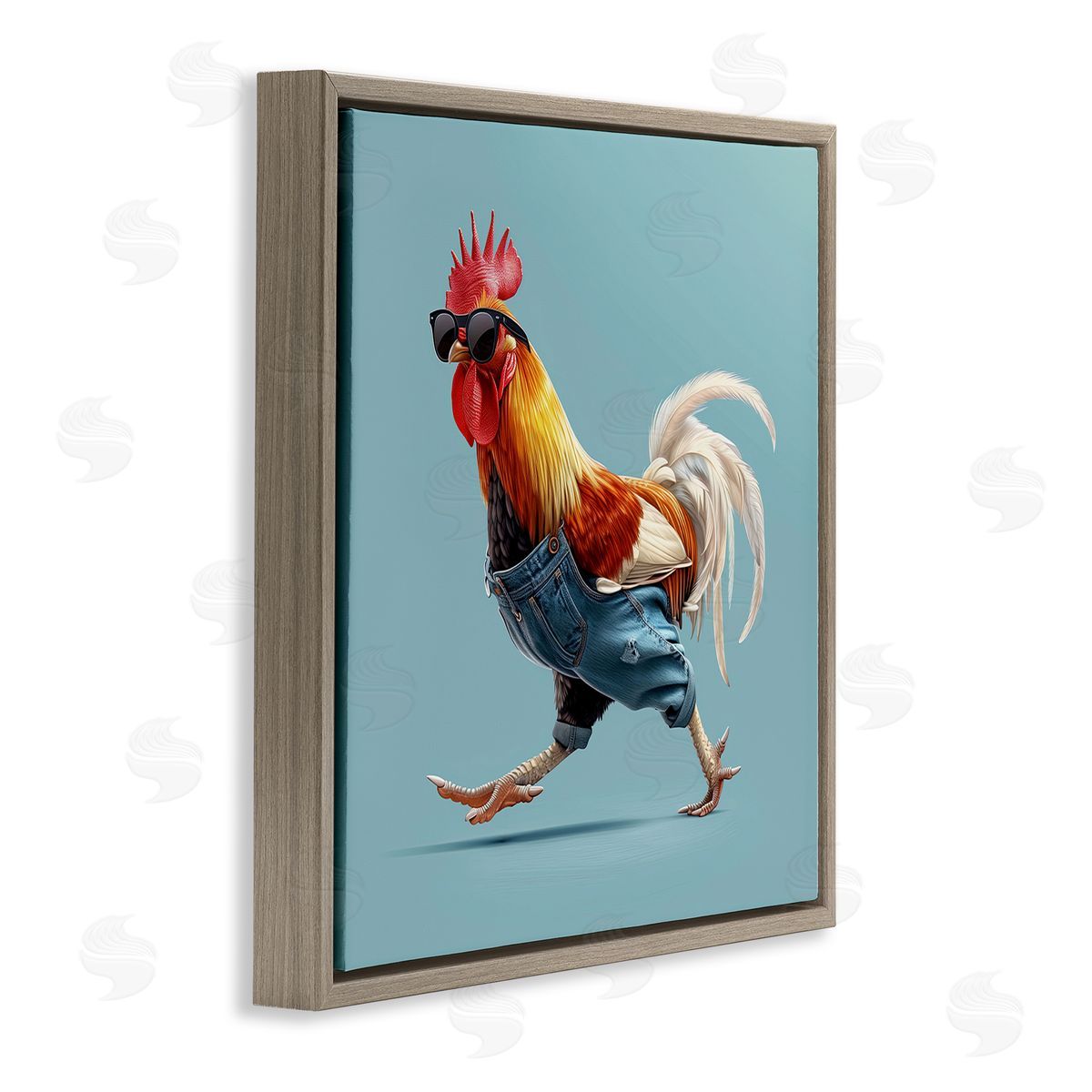 Jim Baldwin Rooster Run with Sunglasses Canvas Wall Art Print