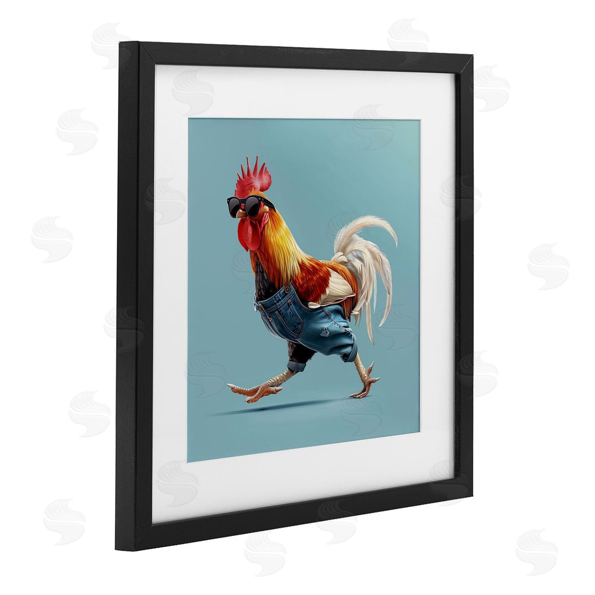 Jim Baldwin Rooster Run with Sunglasses Canvas Wall Art Print