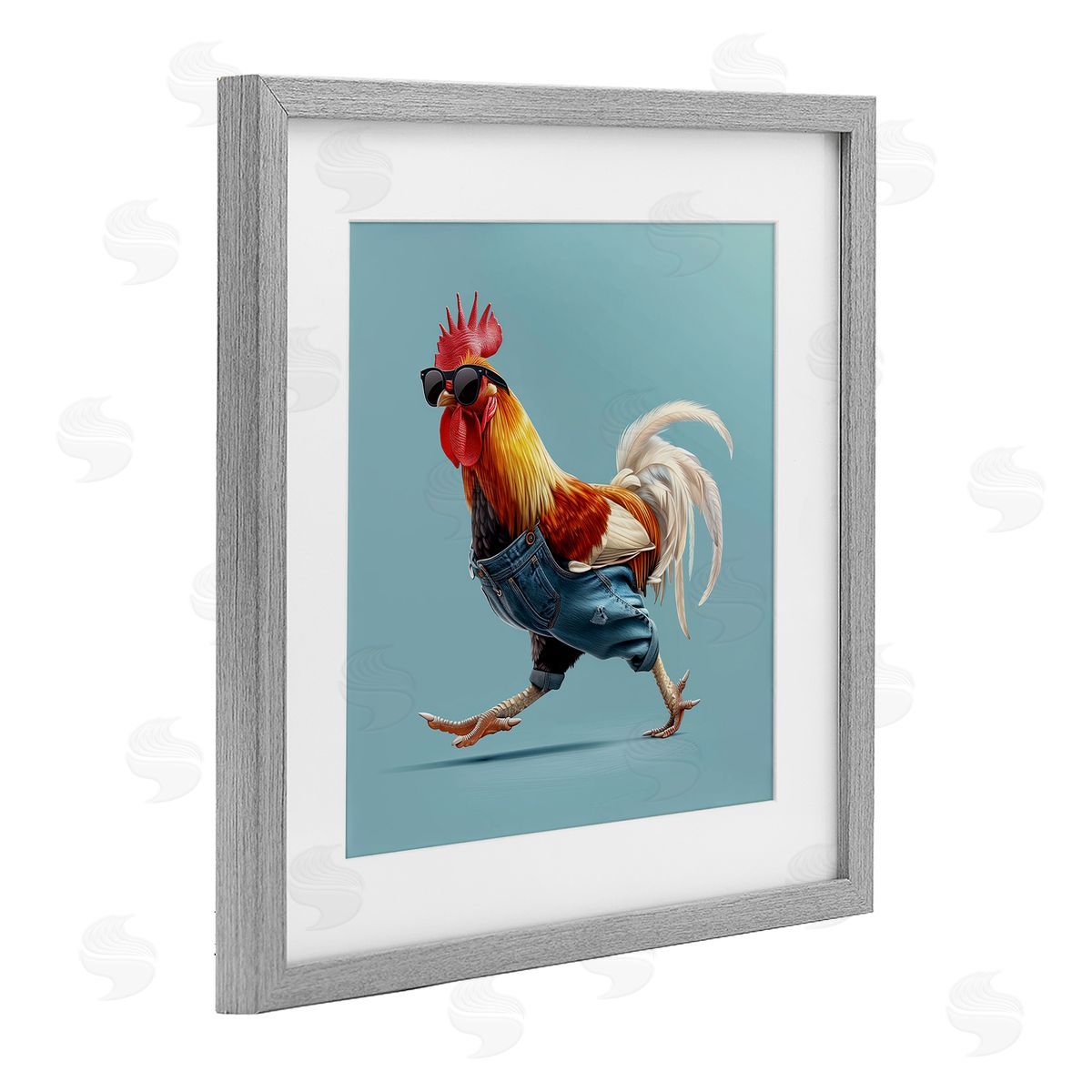 Jim Baldwin Rooster Run with Sunglasses Canvas Wall Art Print