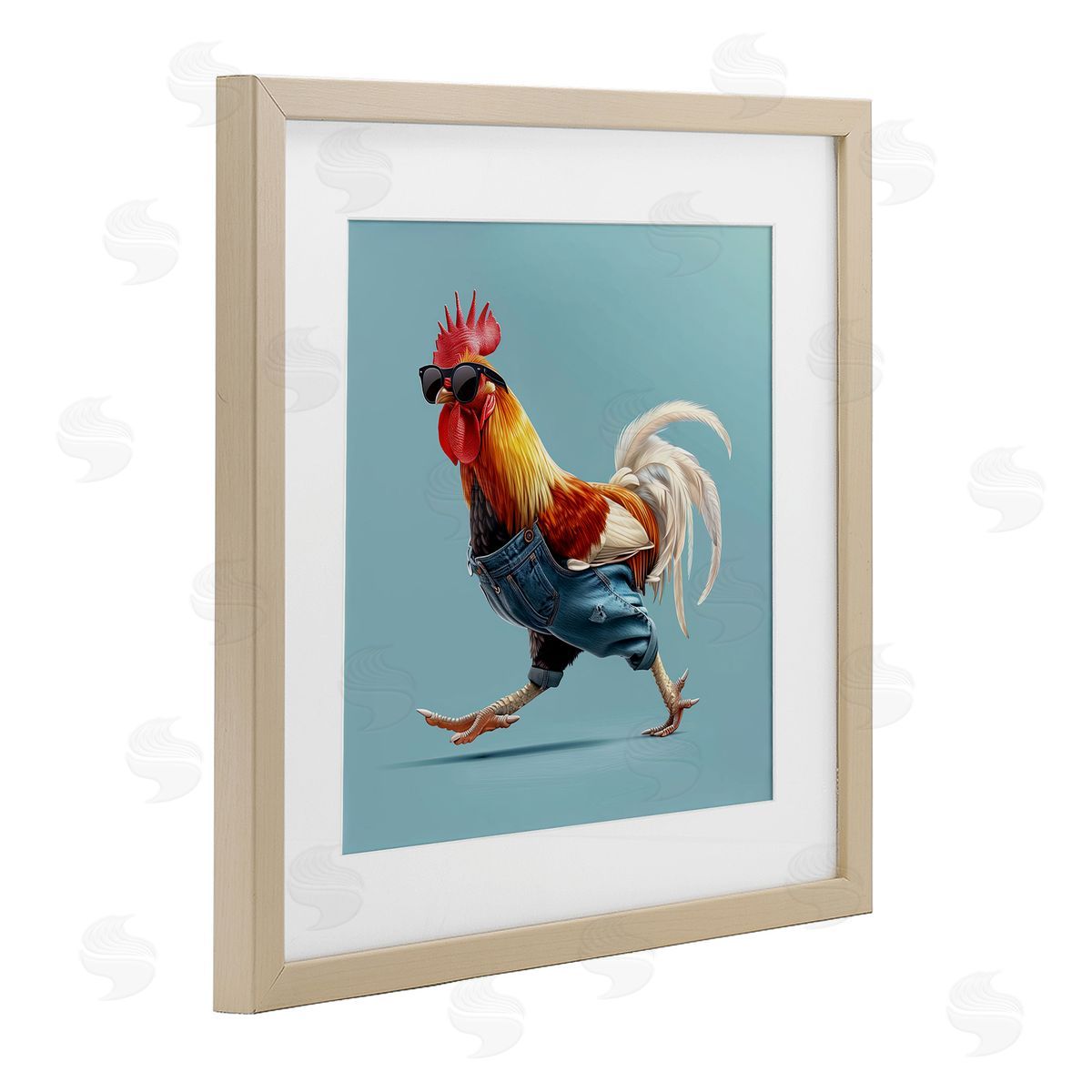 Jim Baldwin Rooster Run with Sunglasses Canvas Wall Art Print